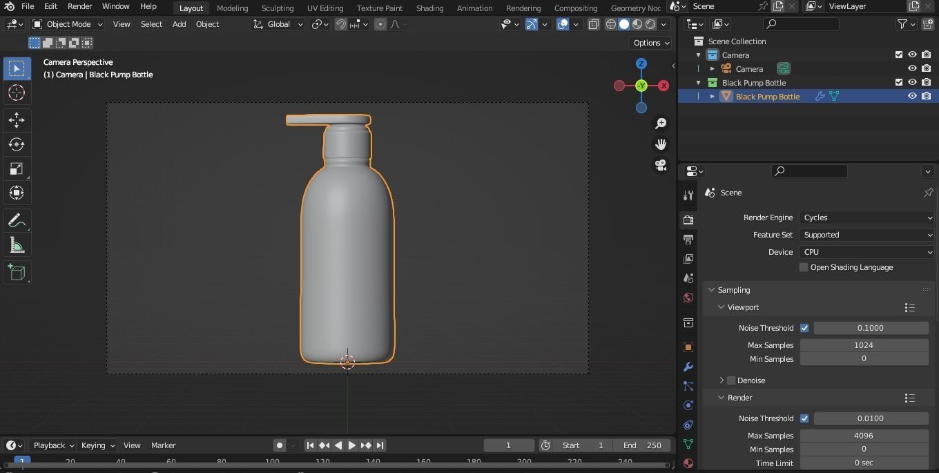 Black Pump Bottle 03 3D model_11