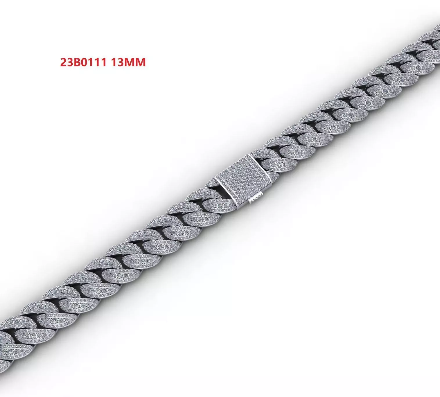 Cuban Chain Full Diamonds 3D print model