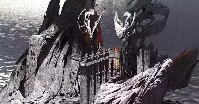 Dantes Phlegyas River Cliffs of rage Walkways  3D model