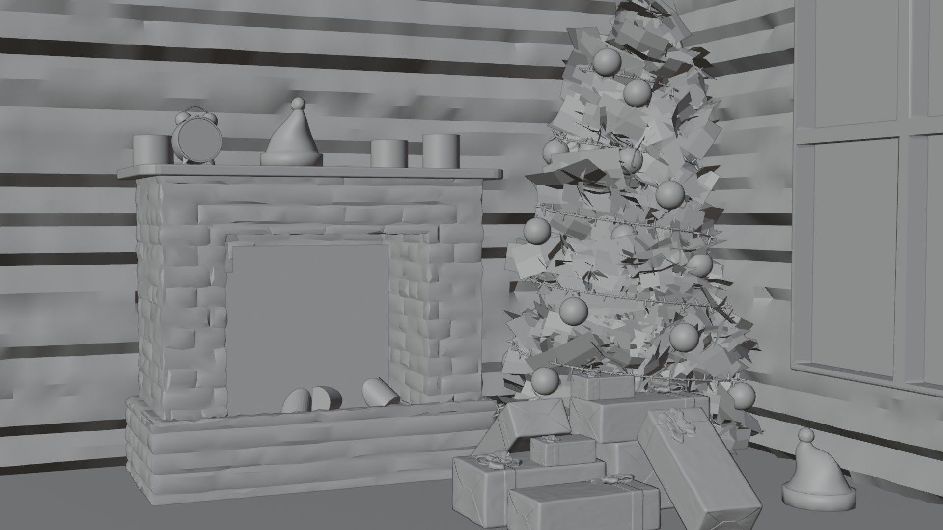 christmas scene 3D model_6