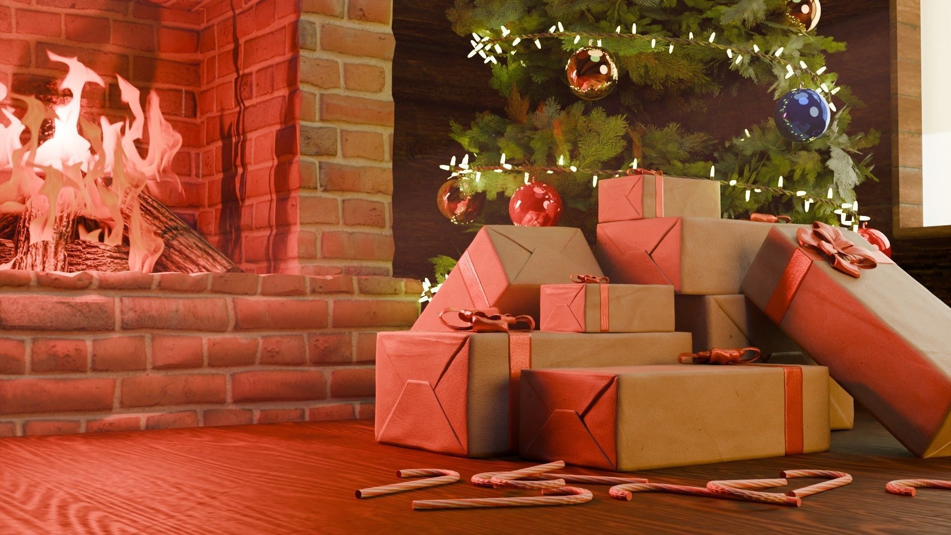 christmas scene 3D model_3