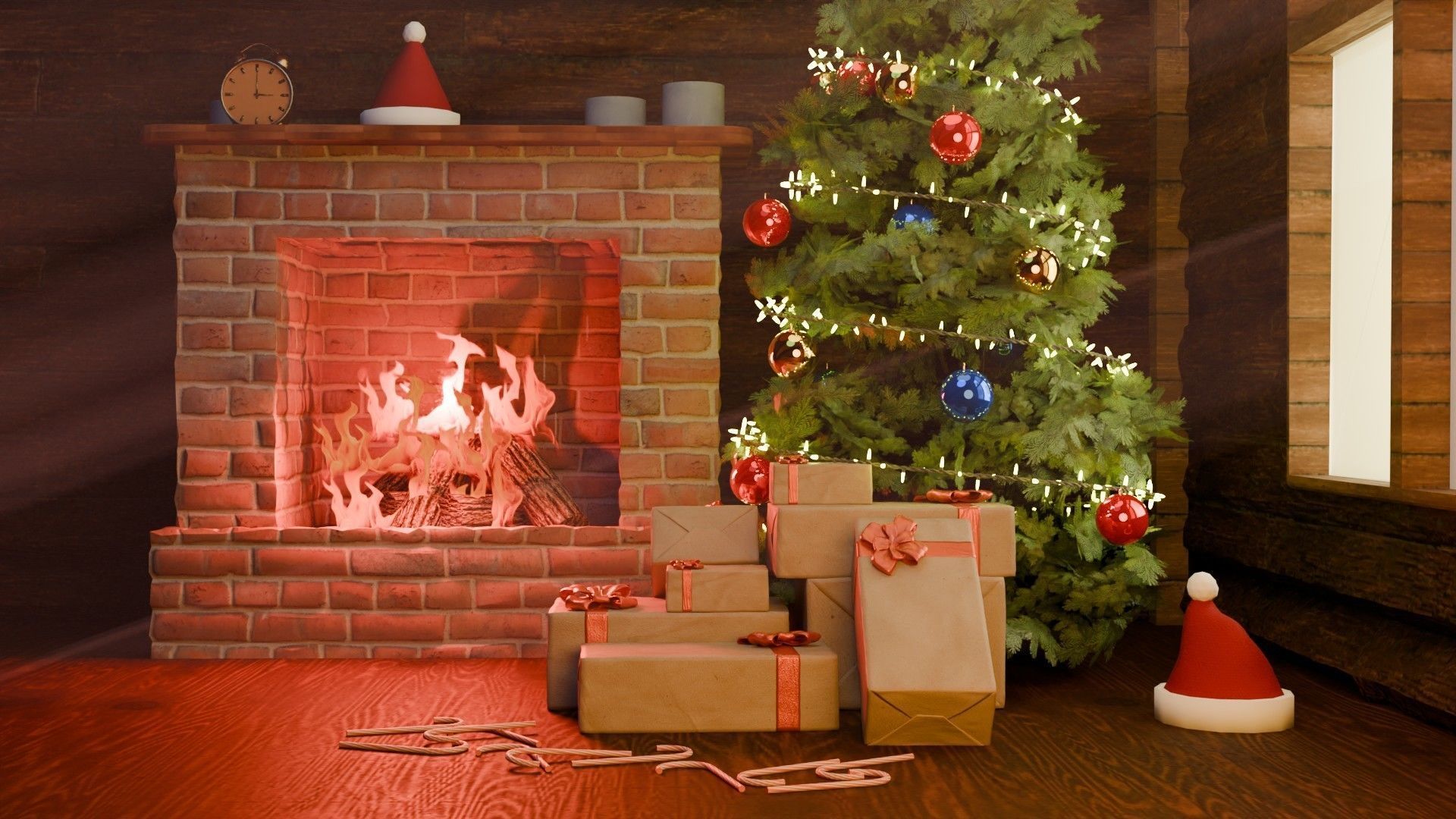 christmas scene 3D model_1