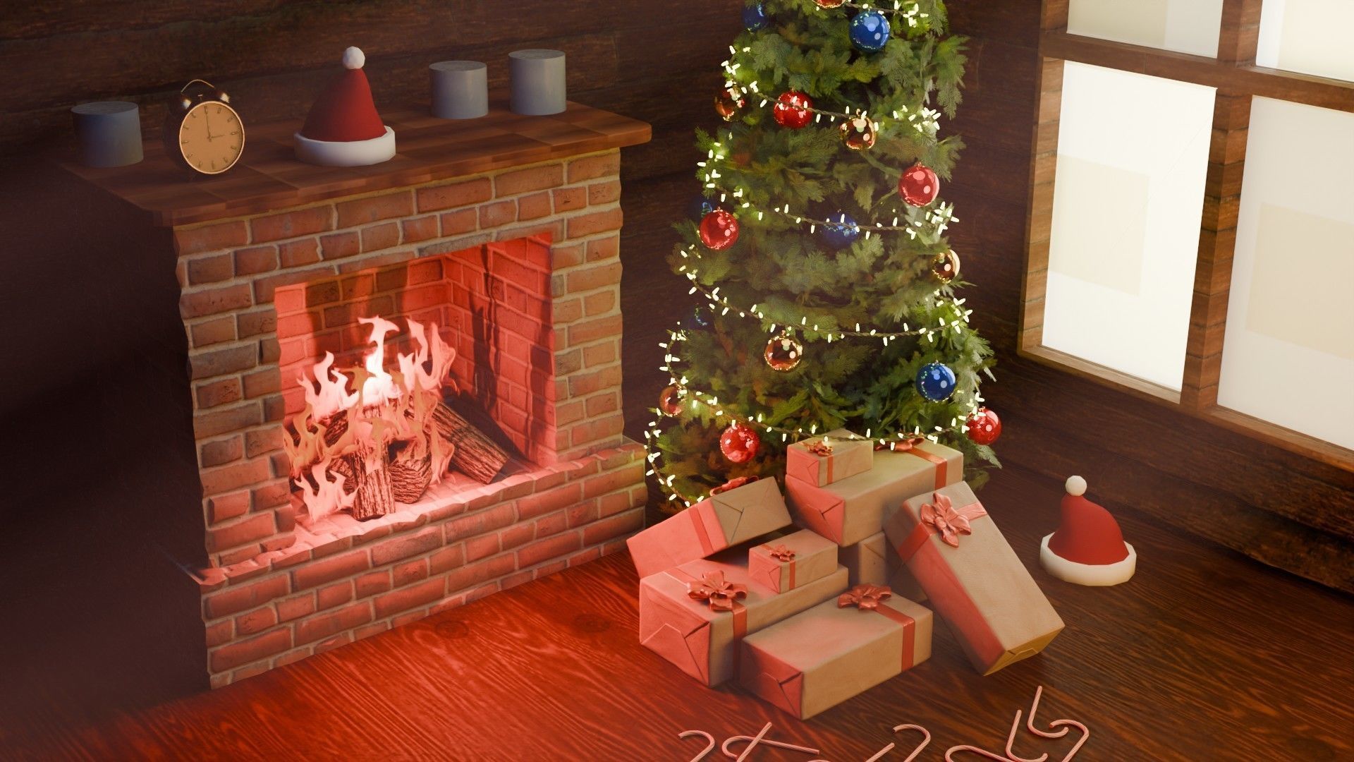 christmas scene 3D model_2