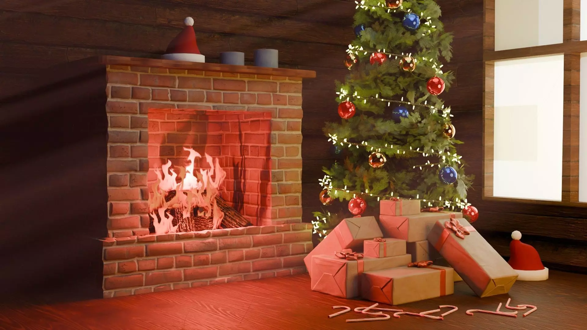 christmas scene 3D model_0