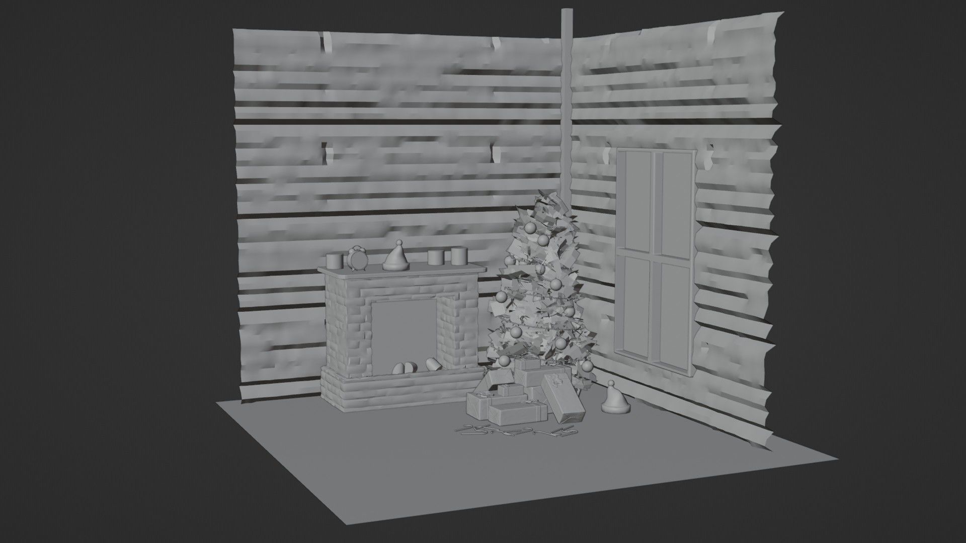 christmas scene 3D model_5
