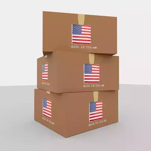 United states carton box Low-poly 3D model