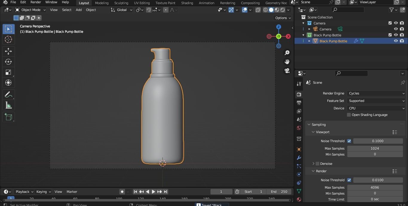 Black Pump Bottle 05 3D model_12