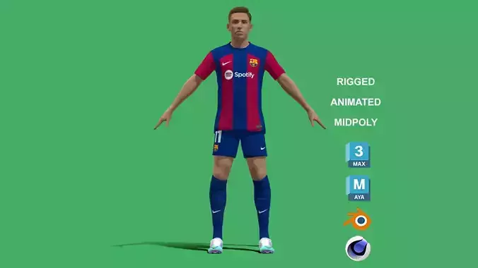 3D Rigged Fermin Lopez Barcelona 2024 3D model