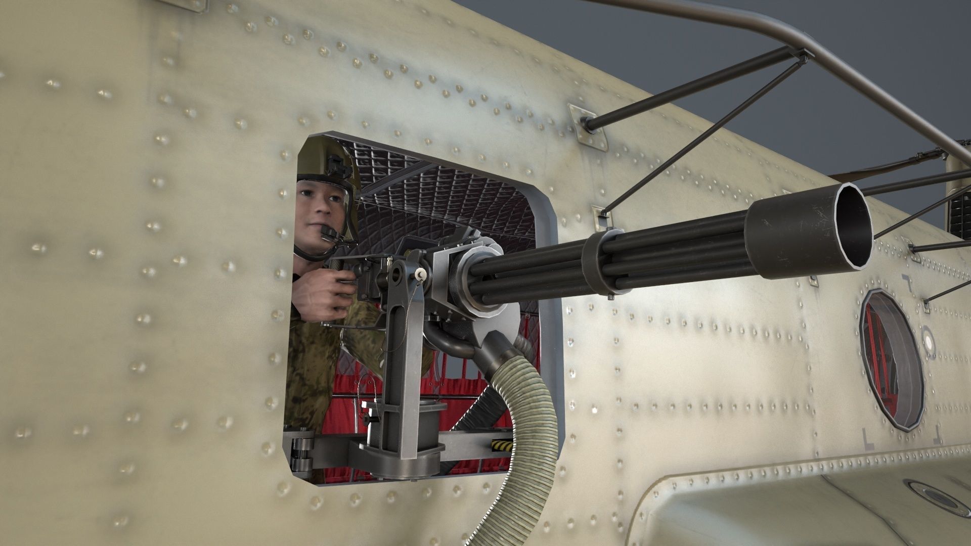  CH-47F Chinook Australian Army Complex Animation Low-poly 3D model_7