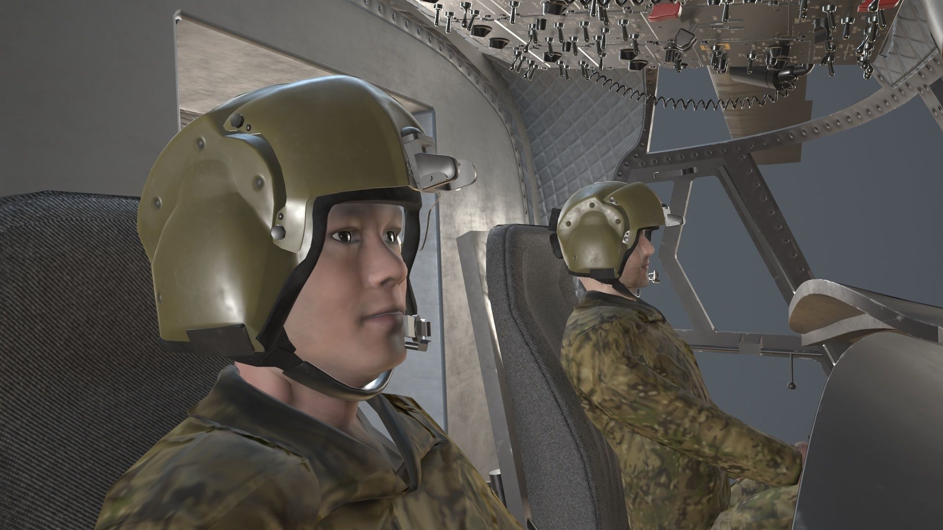  CH-47F Chinook Australian Army Complex Animation Low-poly 3D model_26