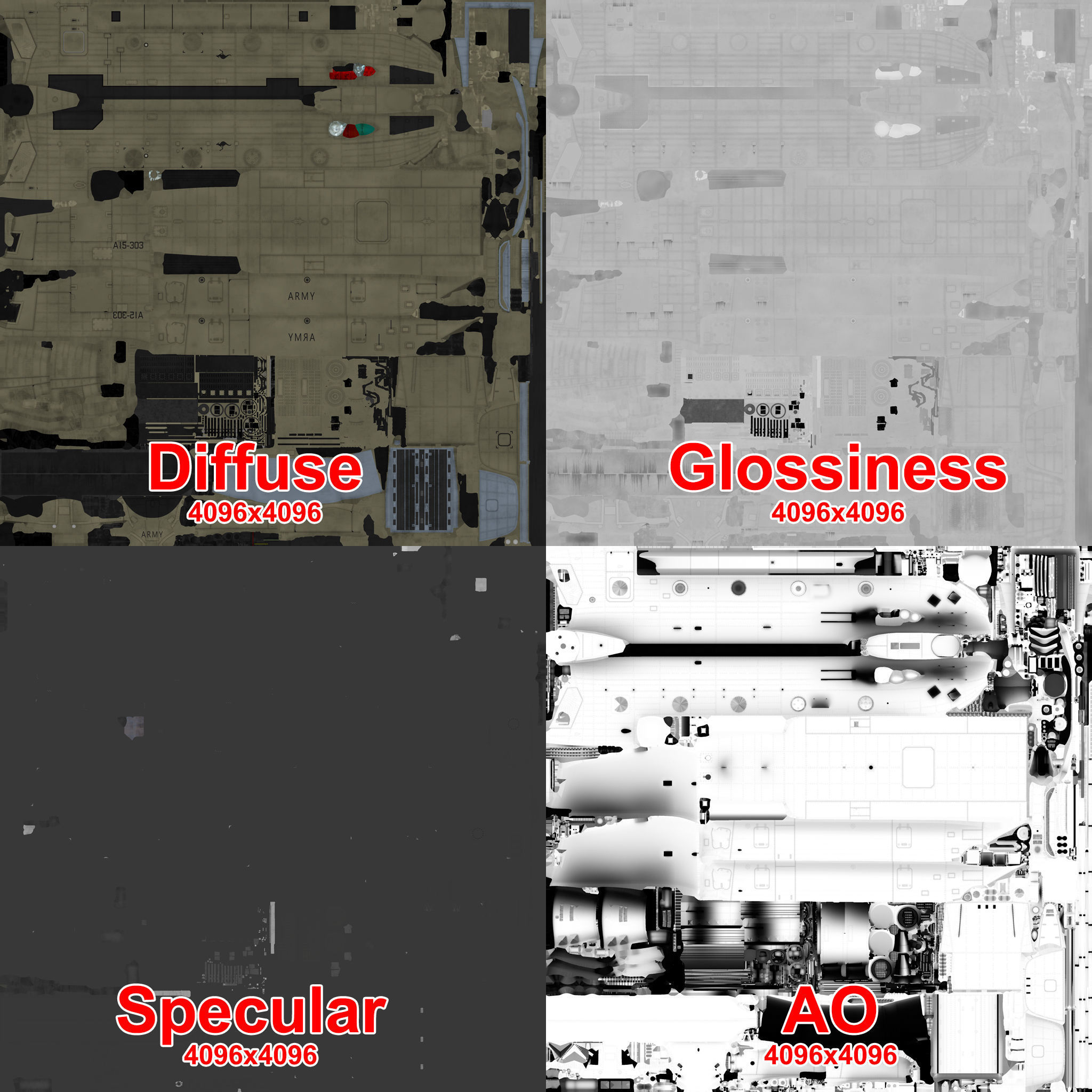  CH-47F Chinook Australian Army Complex Animation Low-poly 3D model_44