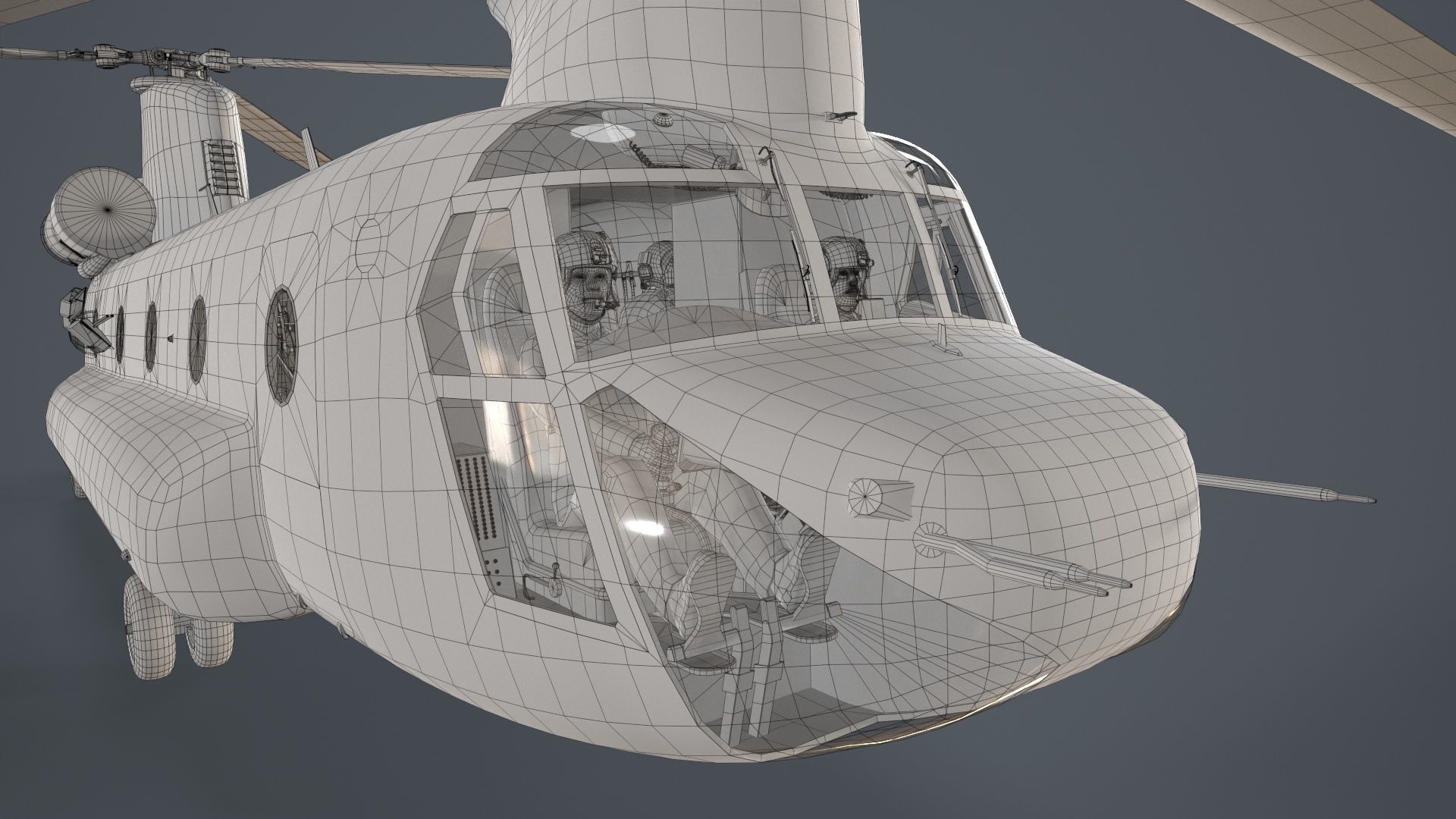  CH-47F Chinook Australian Army Complex Animation Low-poly 3D model_31