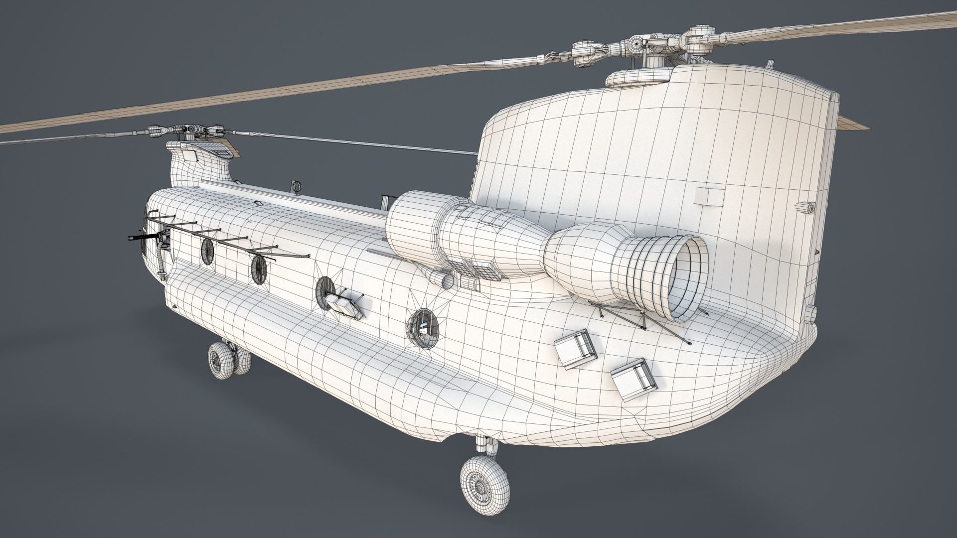  CH-47F Chinook Australian Army Complex Animation Low-poly 3D model_29