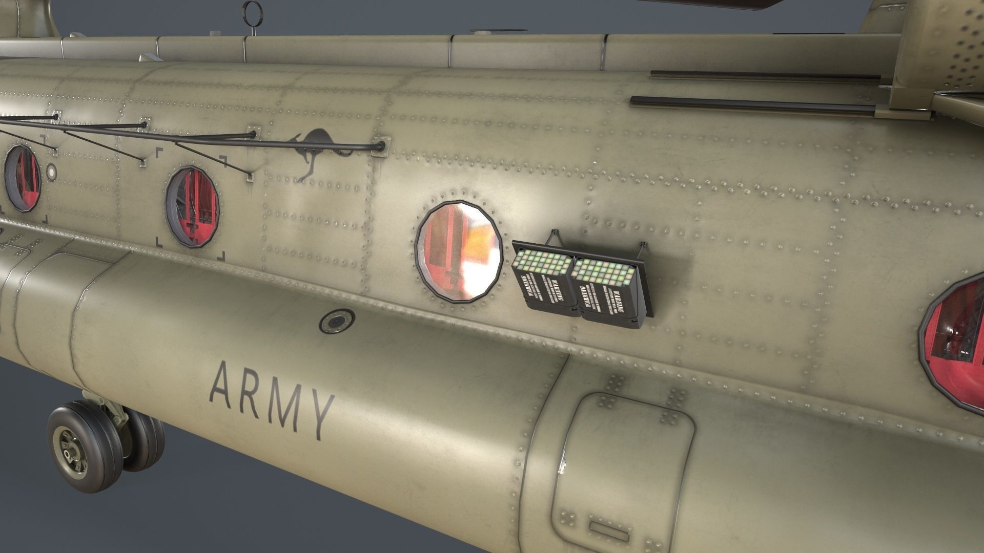  CH-47F Chinook Australian Army Complex Animation Low-poly 3D model_8