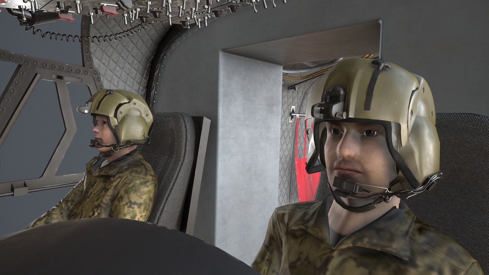  CH-47F Chinook Australian Army Complex Animation Low-poly 3D model_25