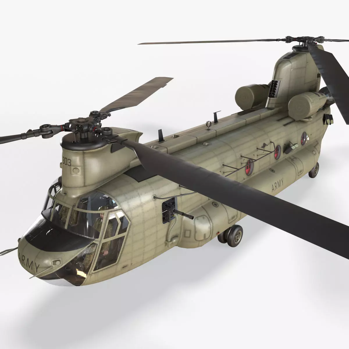  CH-47F Chinook Australian Army Complex Animation Low-poly 3D model_0