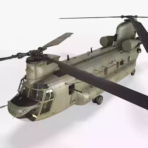 CH-47F Chinook Australian Army Complex Animation --21-- Low-poly 3D model