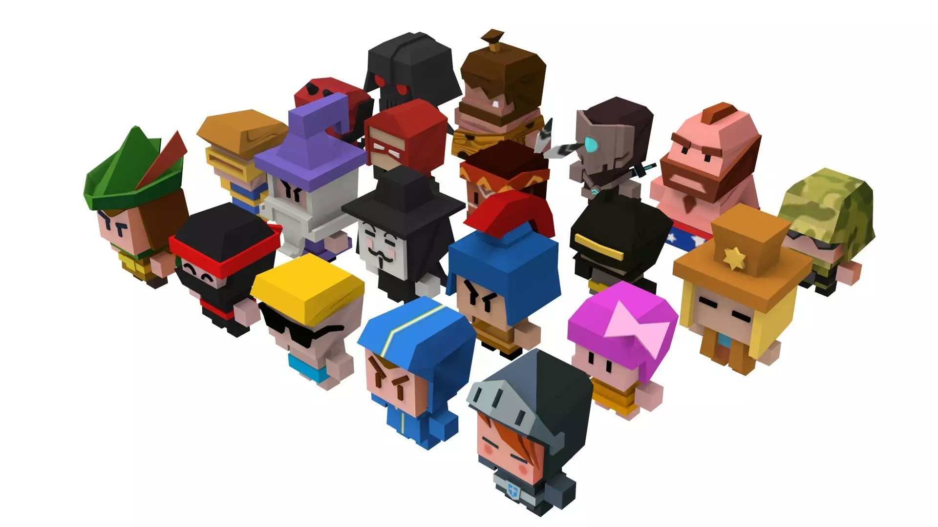 Casual Game Kit - Archer Pack Low-poly 3D model_0