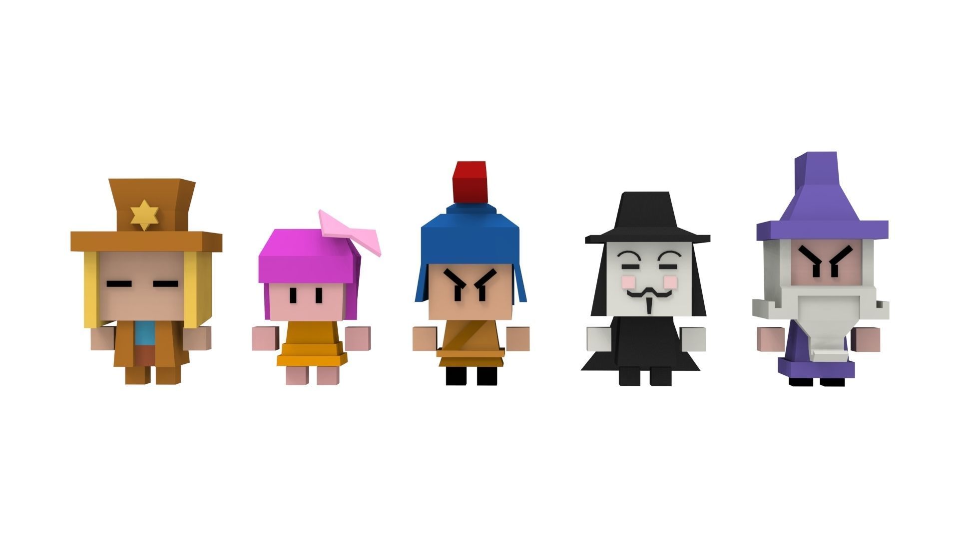 Casual Game Kit - Archer Pack Low-poly 3D model_3