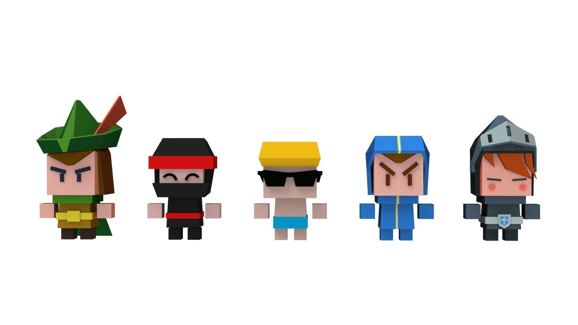 Casual Game Kit - Archer Pack Low-poly 3D model_1