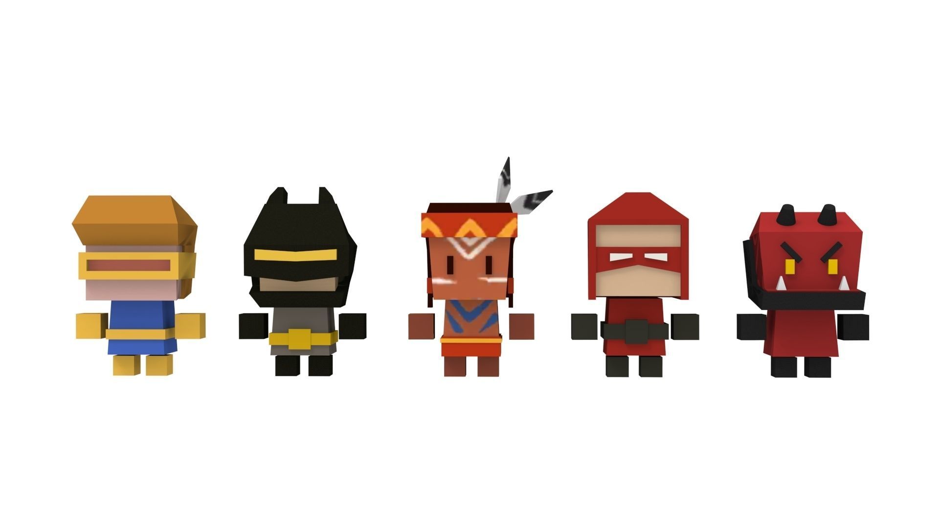 Casual Game Kit - Archer Pack Low-poly 3D model_5