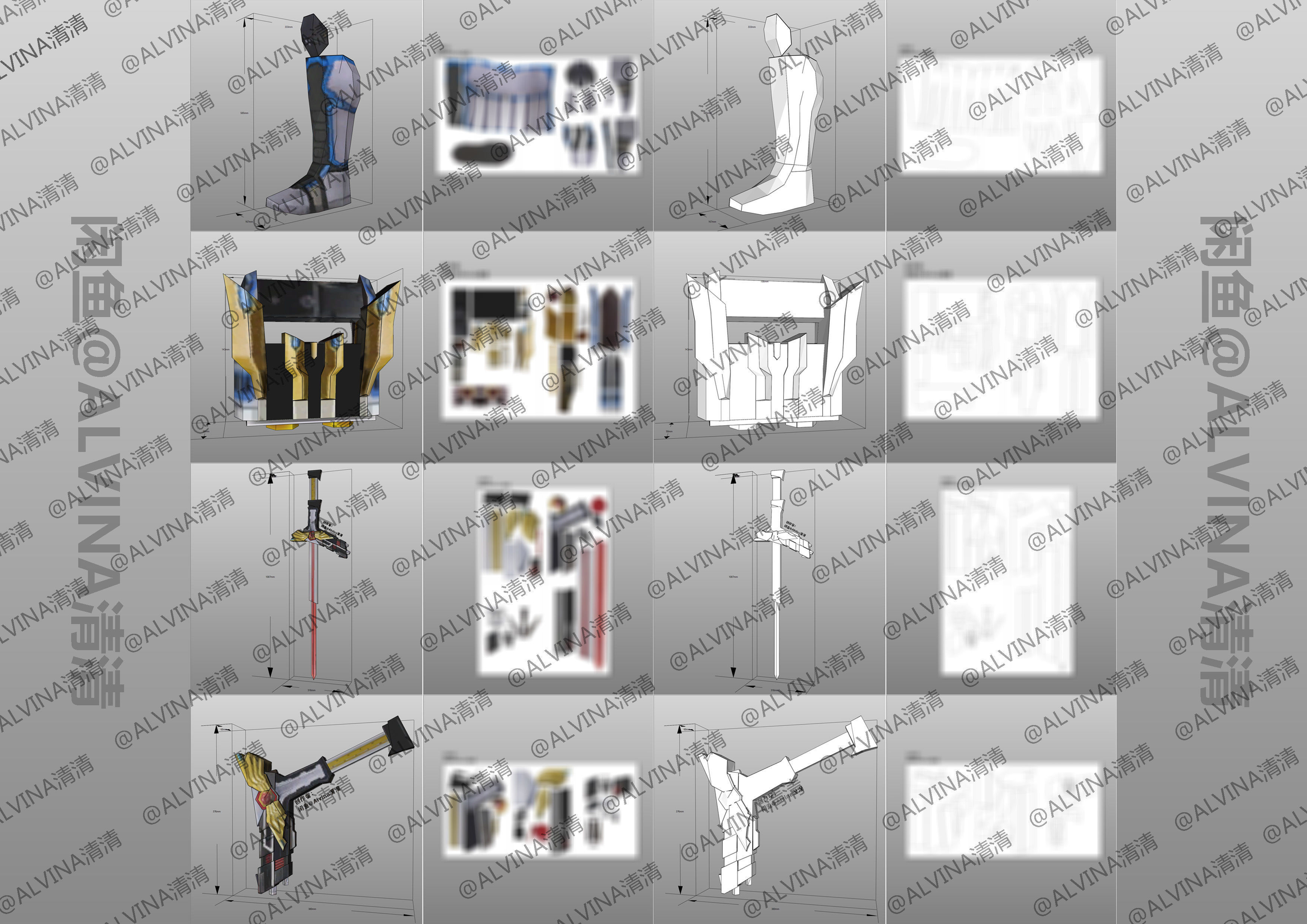 Kamen Rider Ixa Save and Burst Mode Armor - DIY Cosplay Pepakura Low-poly 3D model_10