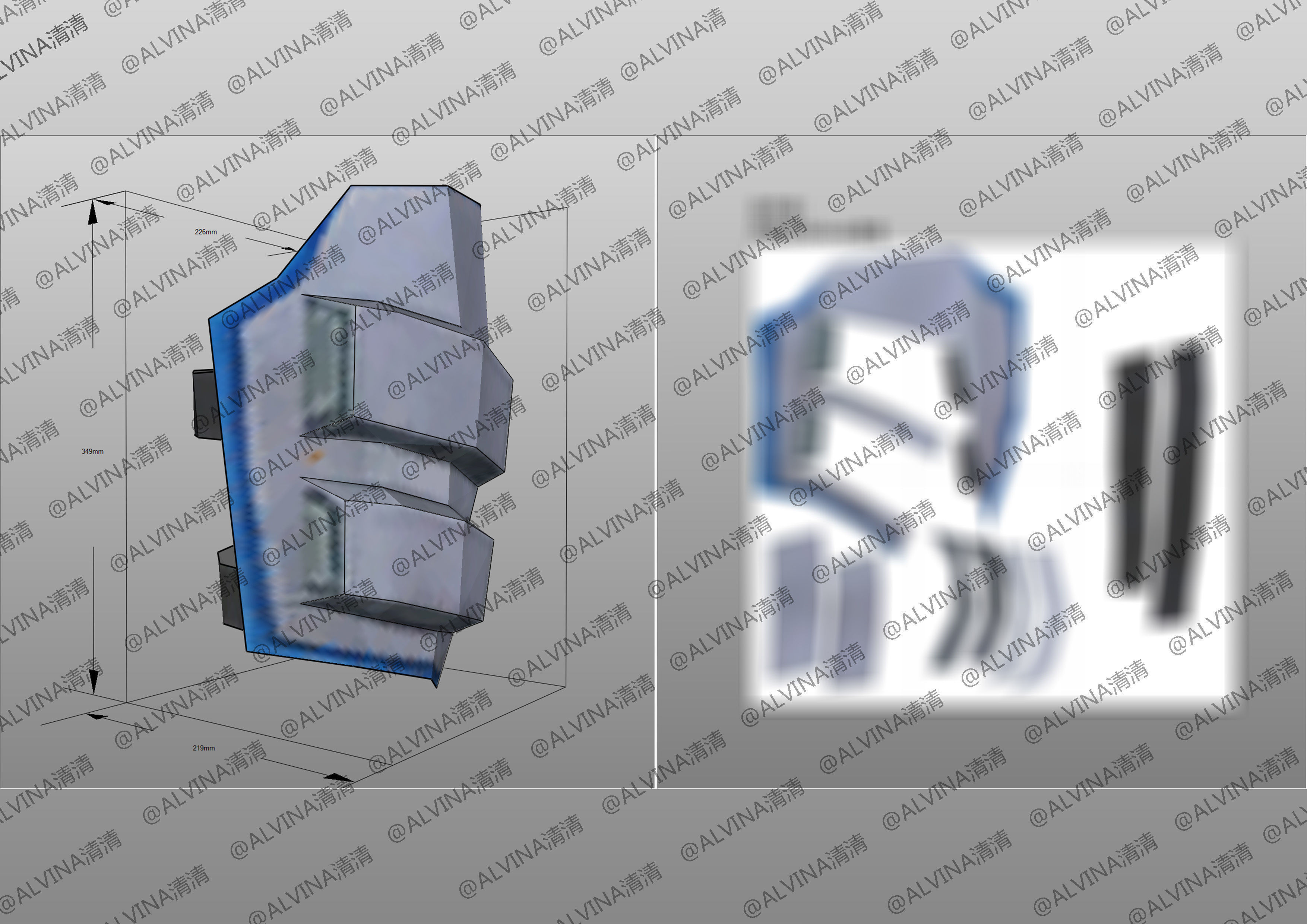 Kamen Rider Ixa Save and Burst Mode Armor - DIY Cosplay Pepakura Low-poly 3D model_27