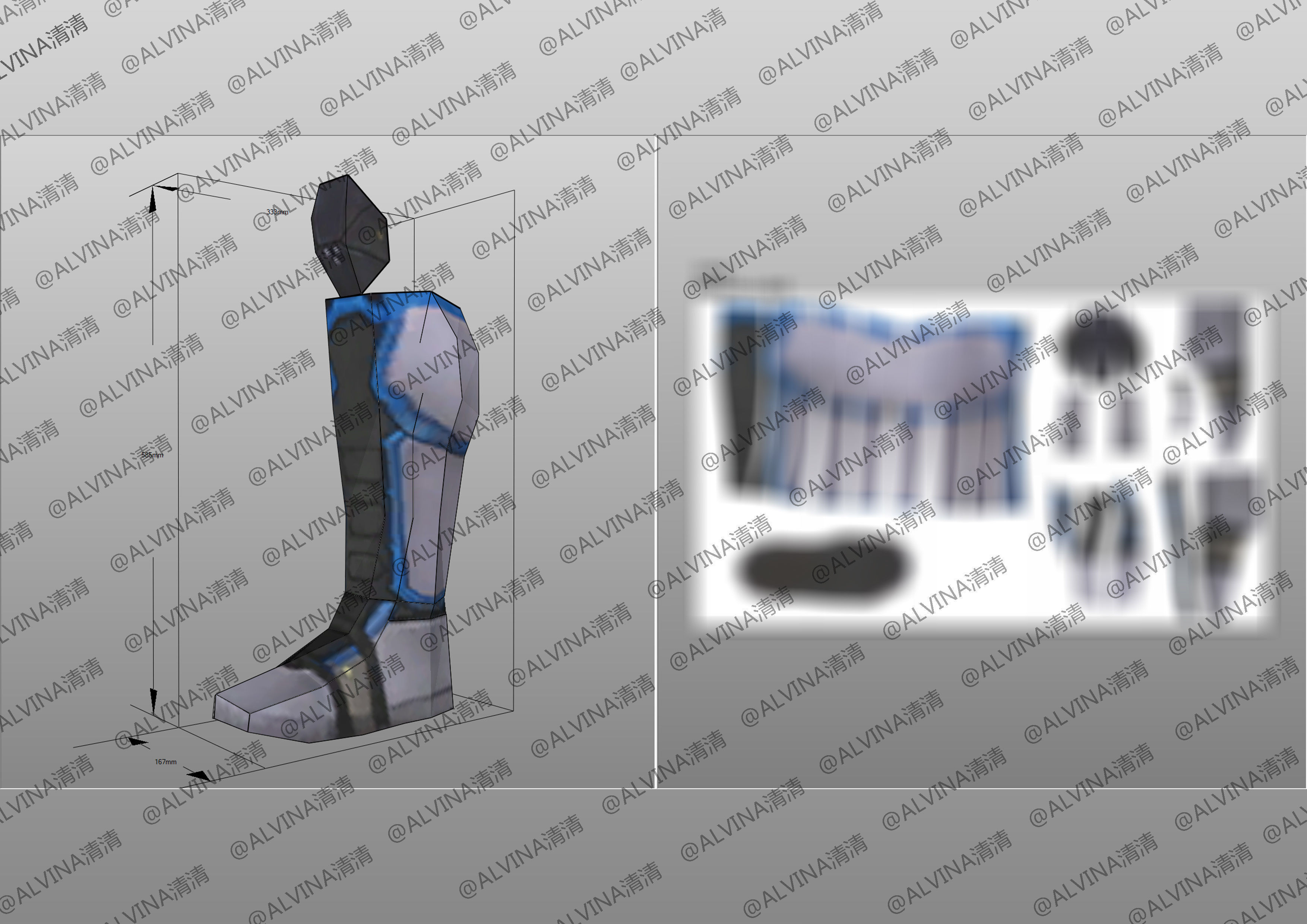 Kamen Rider Ixa Save and Burst Mode Armor - DIY Cosplay Pepakura Low-poly 3D model_29