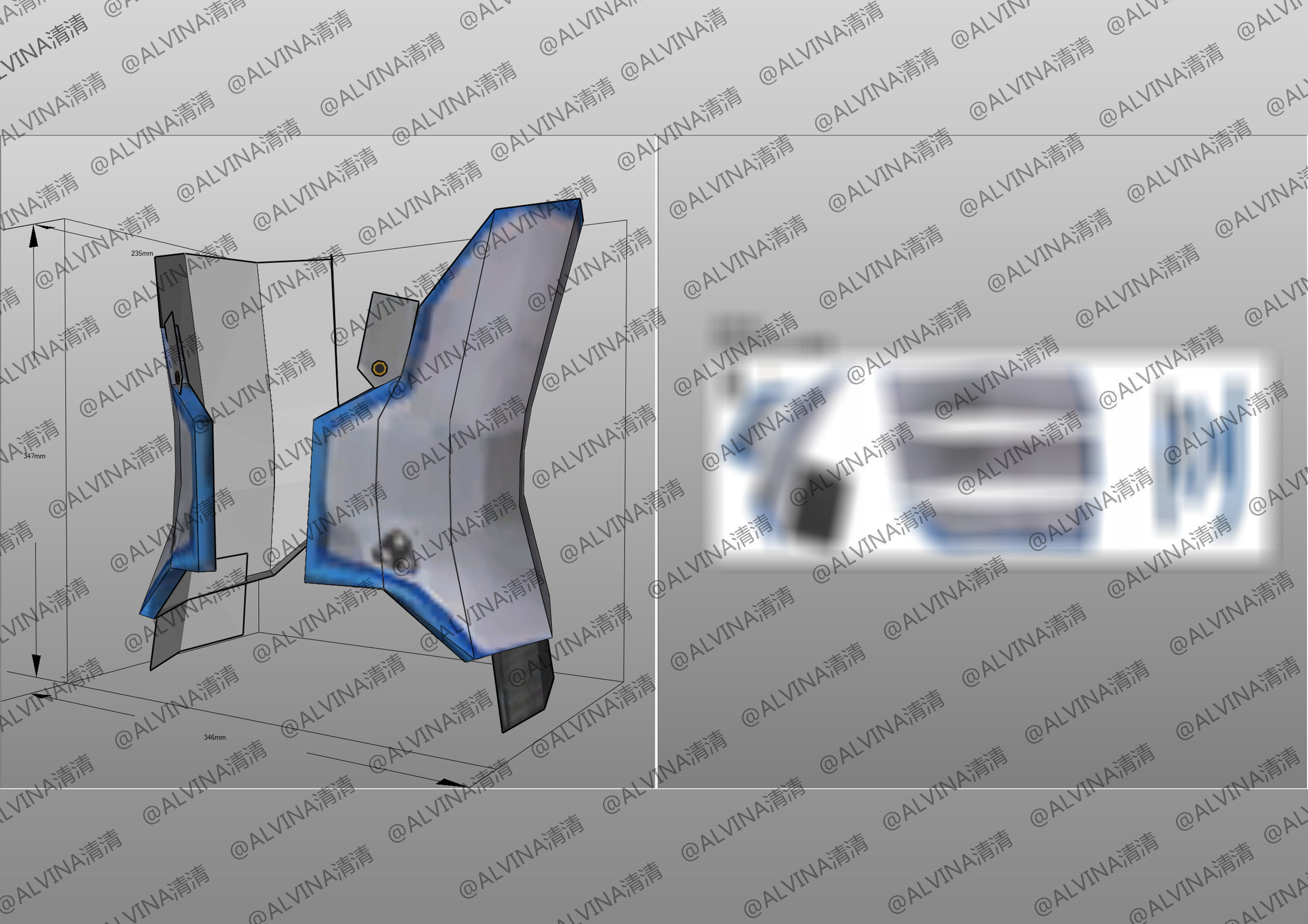 Kamen Rider Ixa Save and Burst Mode Armor - DIY Cosplay Pepakura Low-poly 3D model_19
