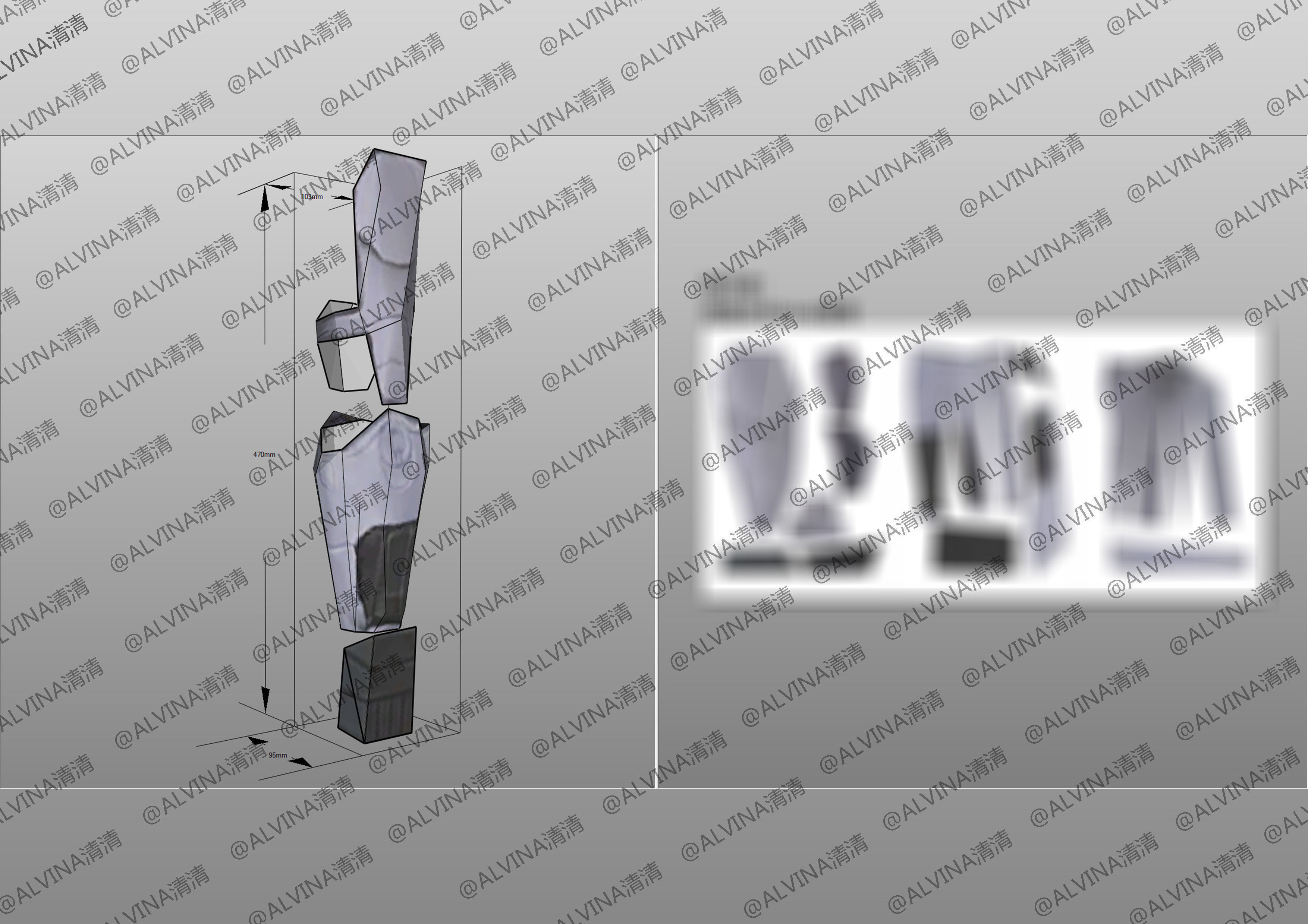 Kamen Rider Ixa Save and Burst Mode Armor - DIY Cosplay Pepakura Low-poly 3D model_25