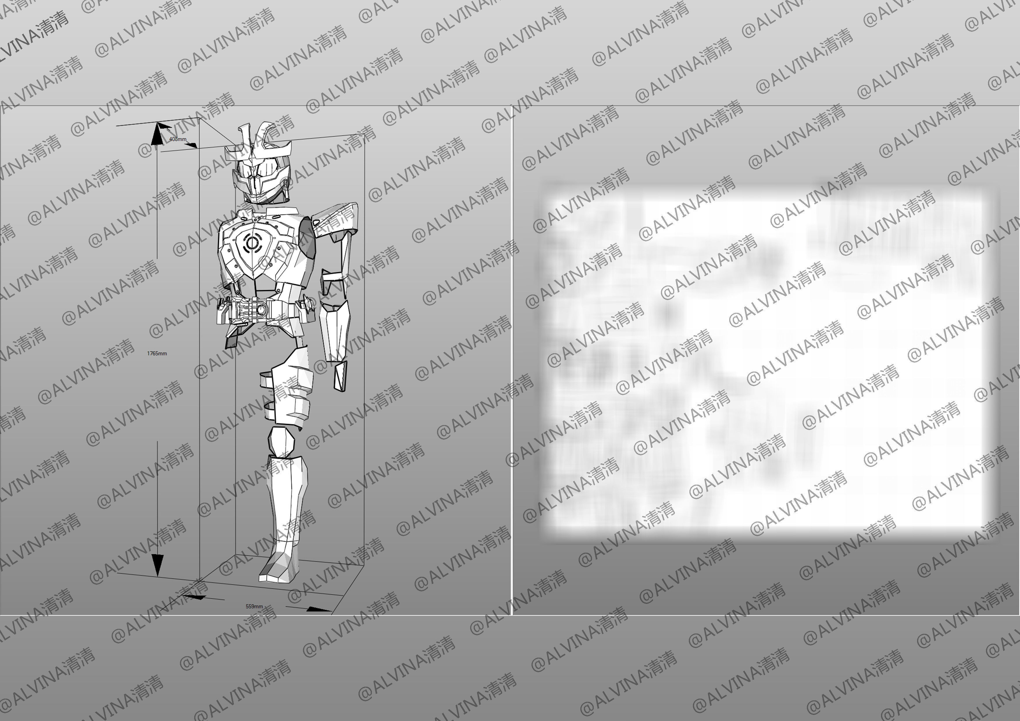 Kamen Rider Ixa Save and Burst Mode Armor - DIY Cosplay Pepakura Low-poly 3D model_12