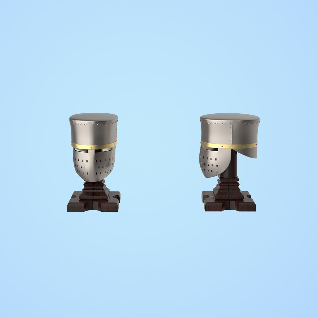the Knights Hospitaller Bust and Helmet with a figure 3D print model_2