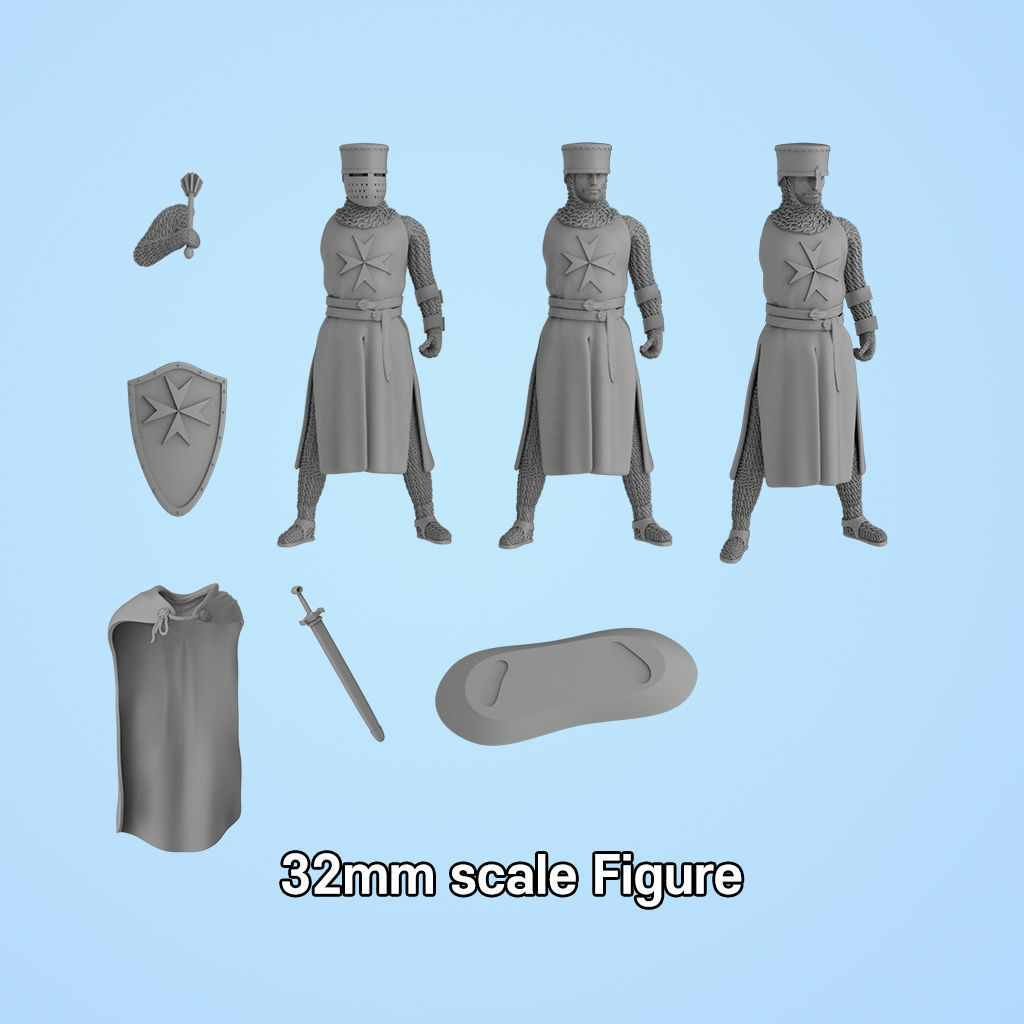 the Knights Hospitaller Bust and Helmet with a figure 3D print model_5