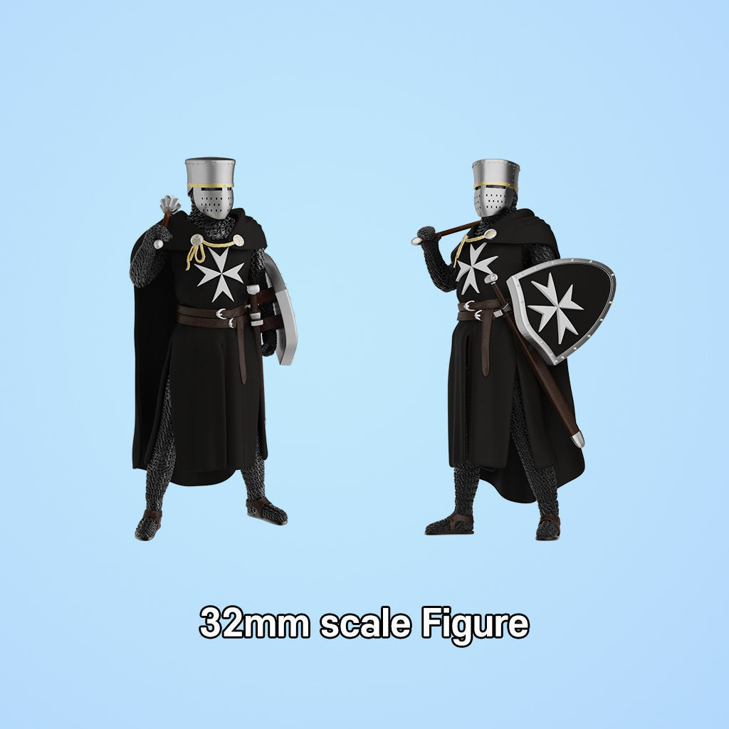 the Knights Hospitaller Bust and Helmet with a figure 3D print model_6