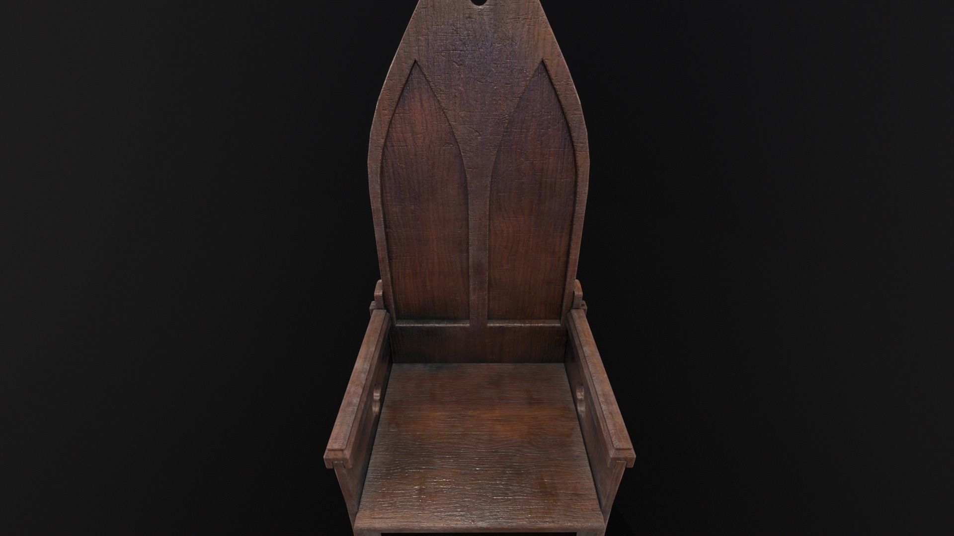 Gothic Medieval Chair   Low-poly 3D model_20