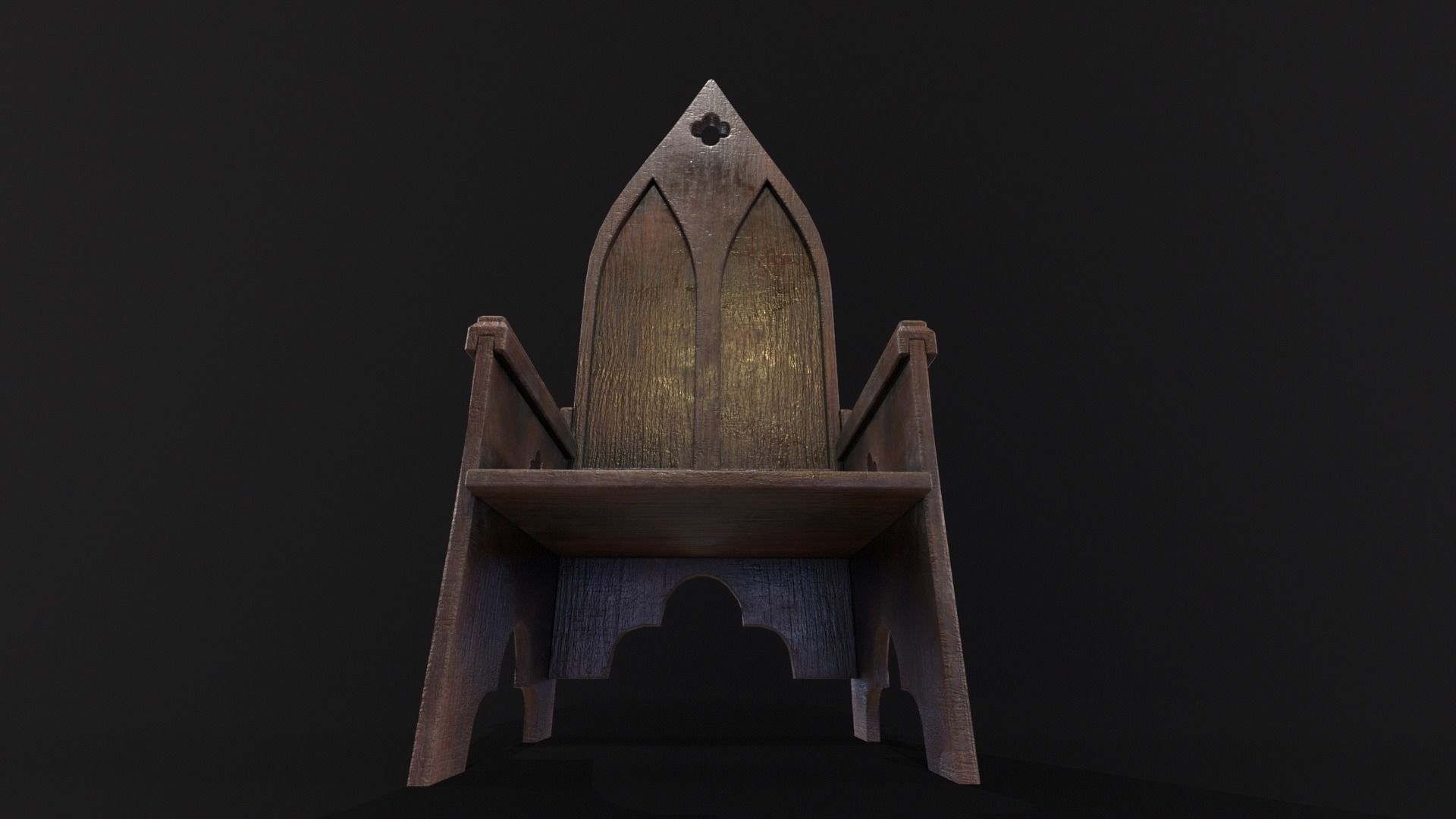 Gothic Medieval Chair   Low-poly 3D model_18