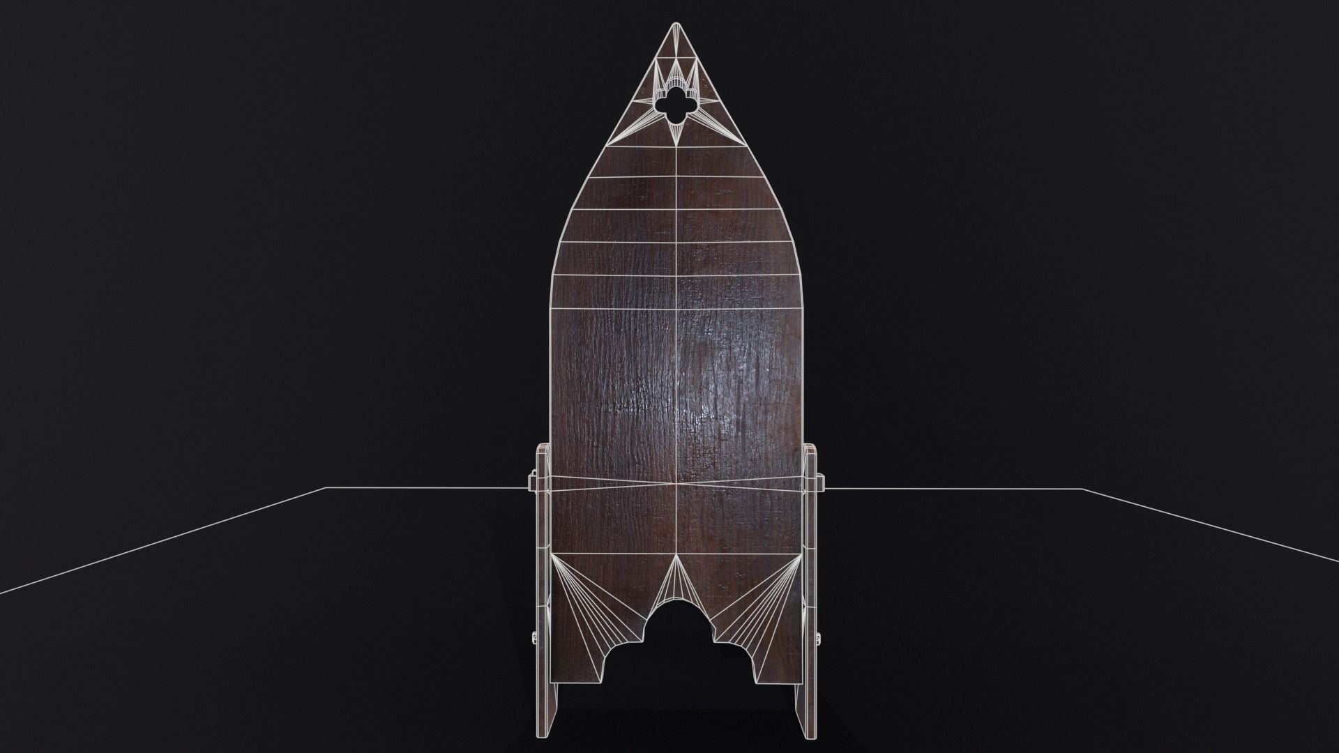 Gothic Medieval Chair   Low-poly 3D model_13