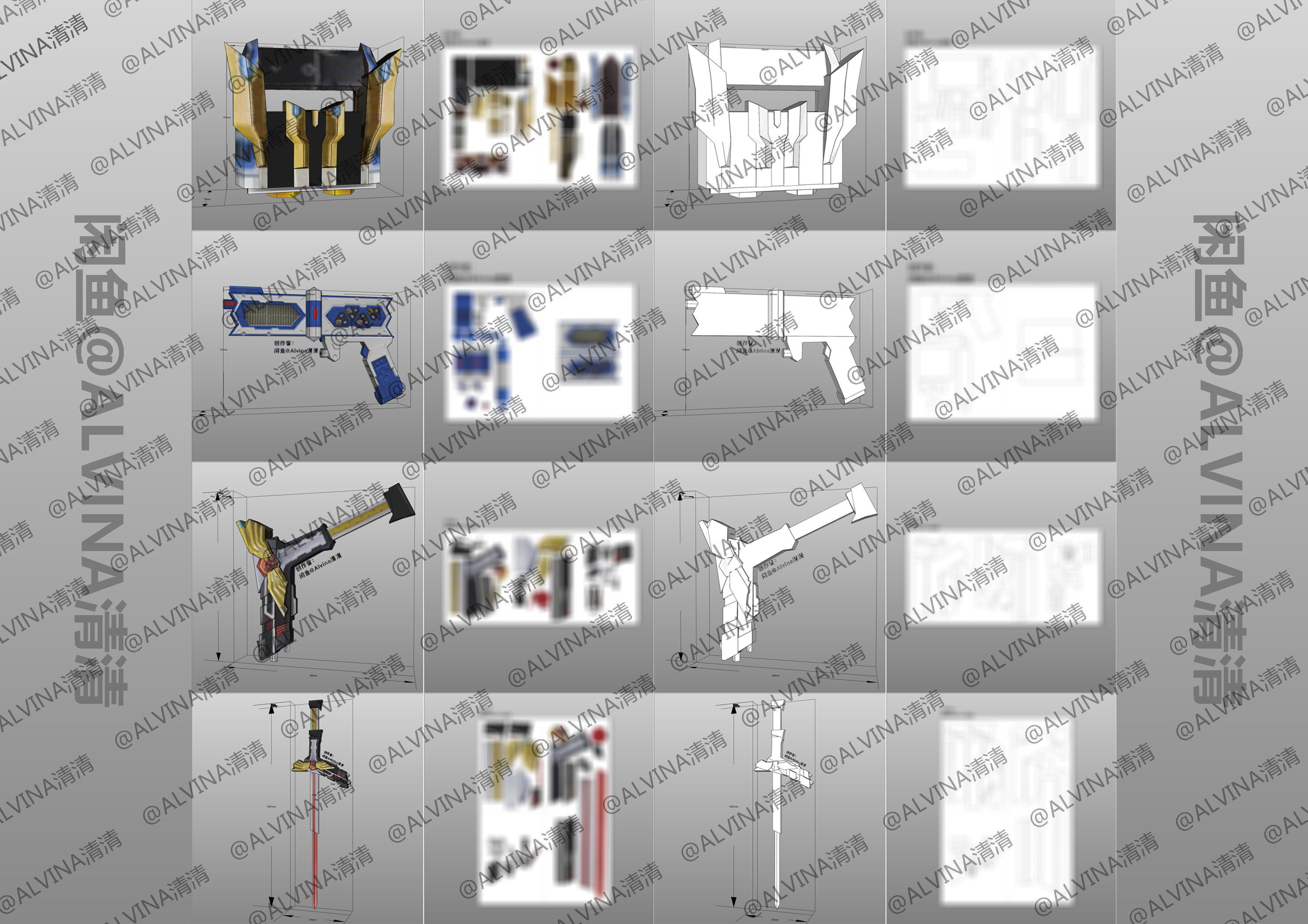 Kamen Rider Ixa Burst Mode Armor - DIY Cosplay Pepakura Foam Low-poly 3D model_7