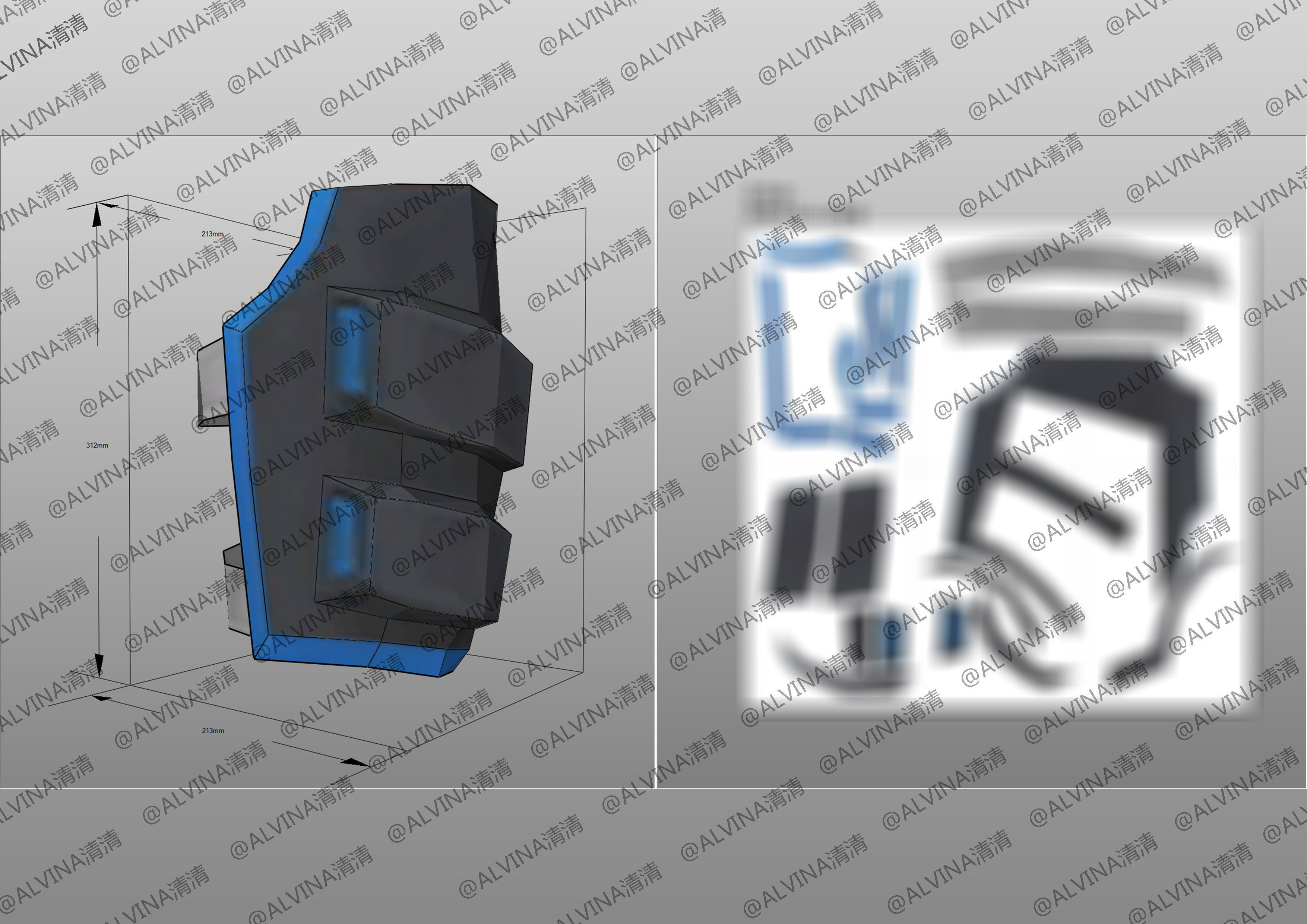 Kamen Rider Ixa Burst Mode Armor - DIY Cosplay Pepakura Foam Low-poly 3D model_22