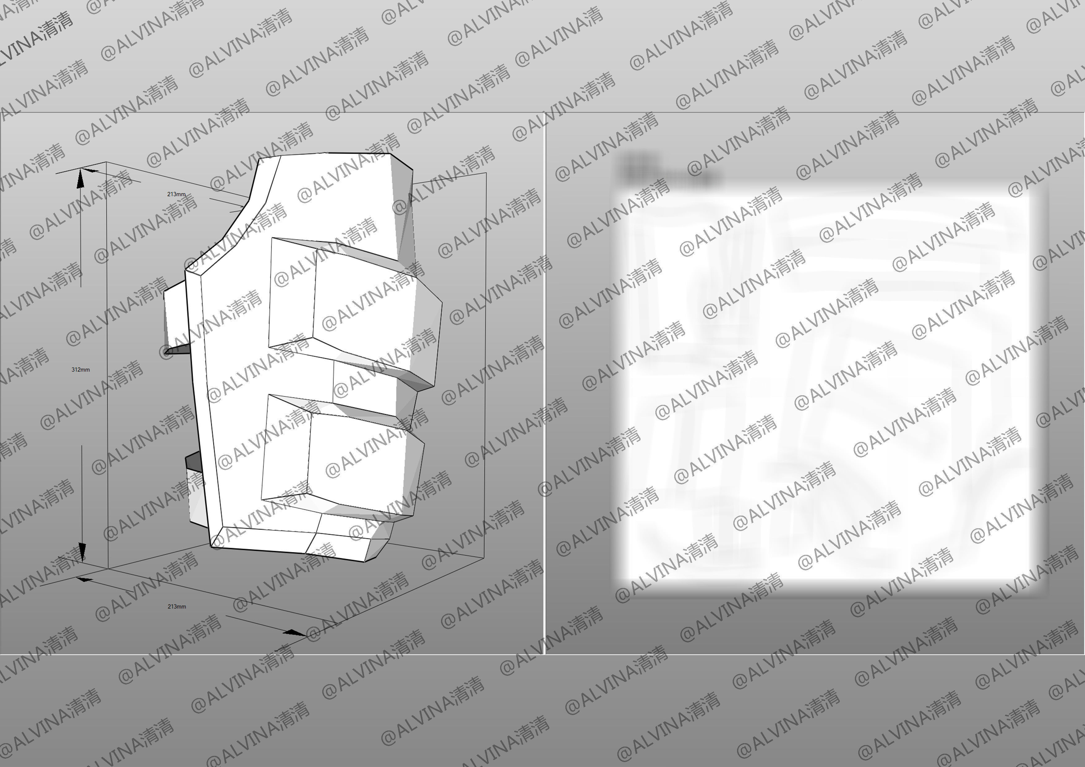 Kamen Rider Ixa Burst Mode Armor - DIY Cosplay Pepakura Foam Low-poly 3D model_23