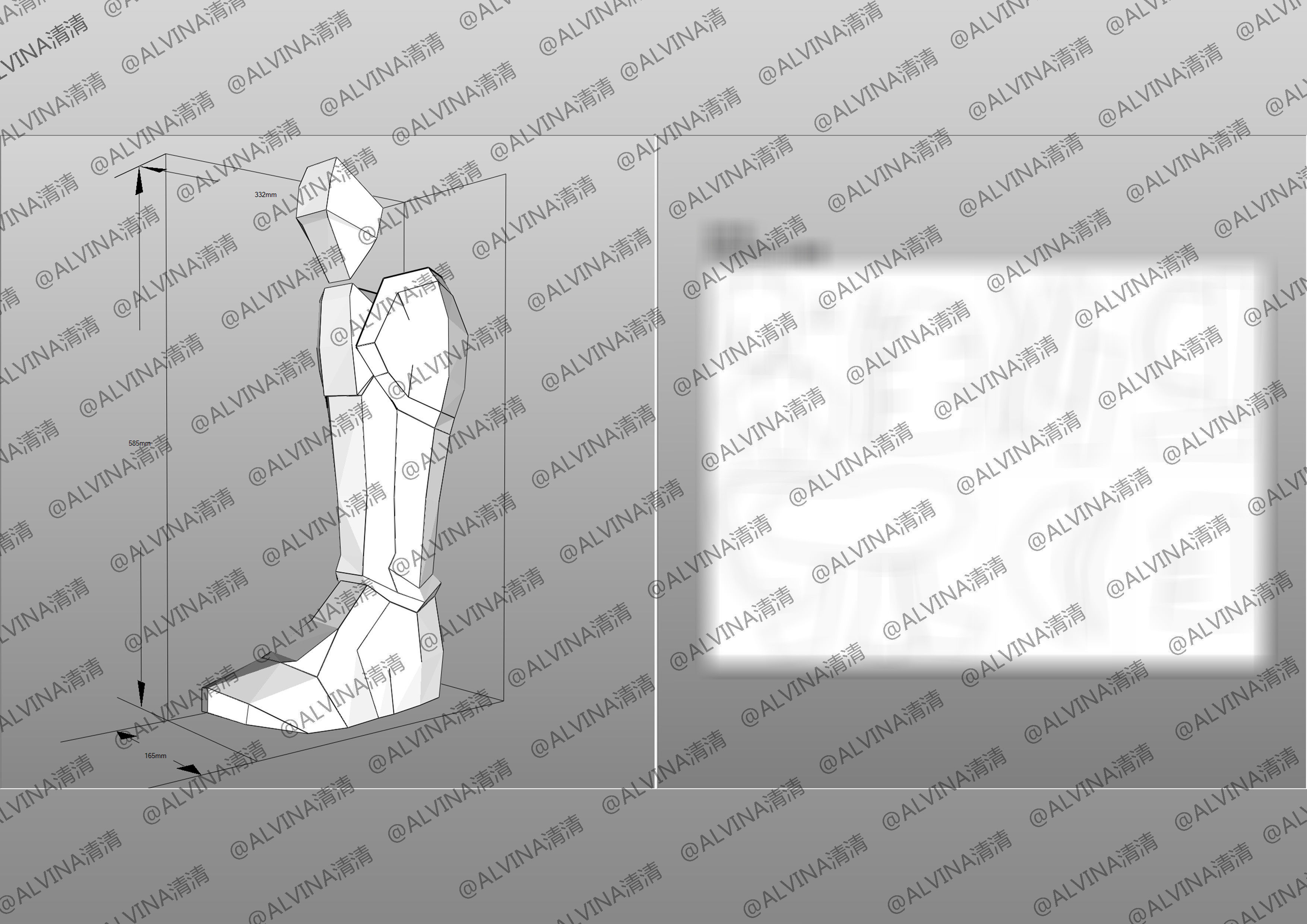 Kamen Rider Ixa Burst Mode Armor - DIY Cosplay Pepakura Foam Low-poly 3D model_25