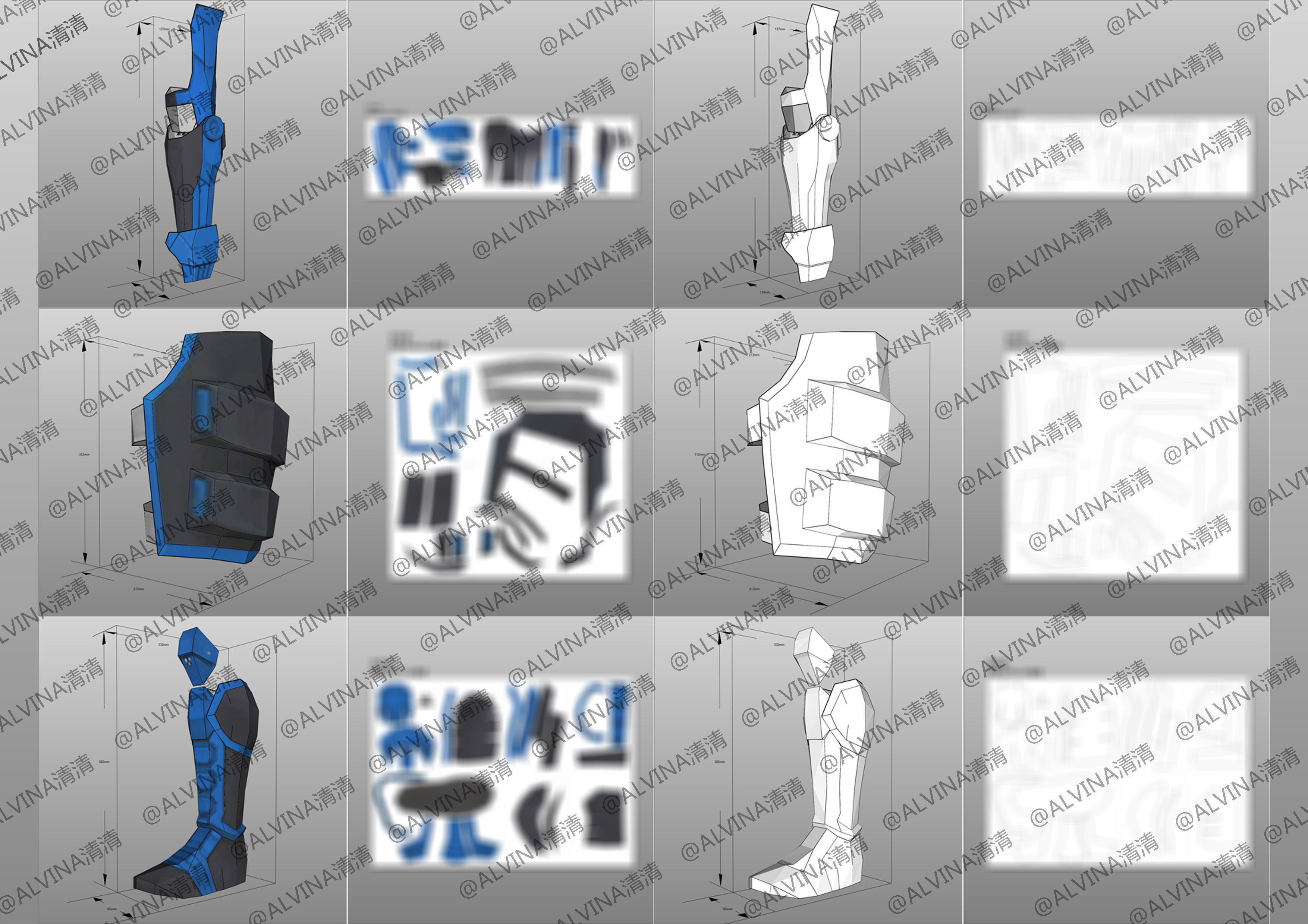 Kamen Rider Ixa Burst Mode Armor - DIY Cosplay Pepakura Foam Low-poly 3D model_6
