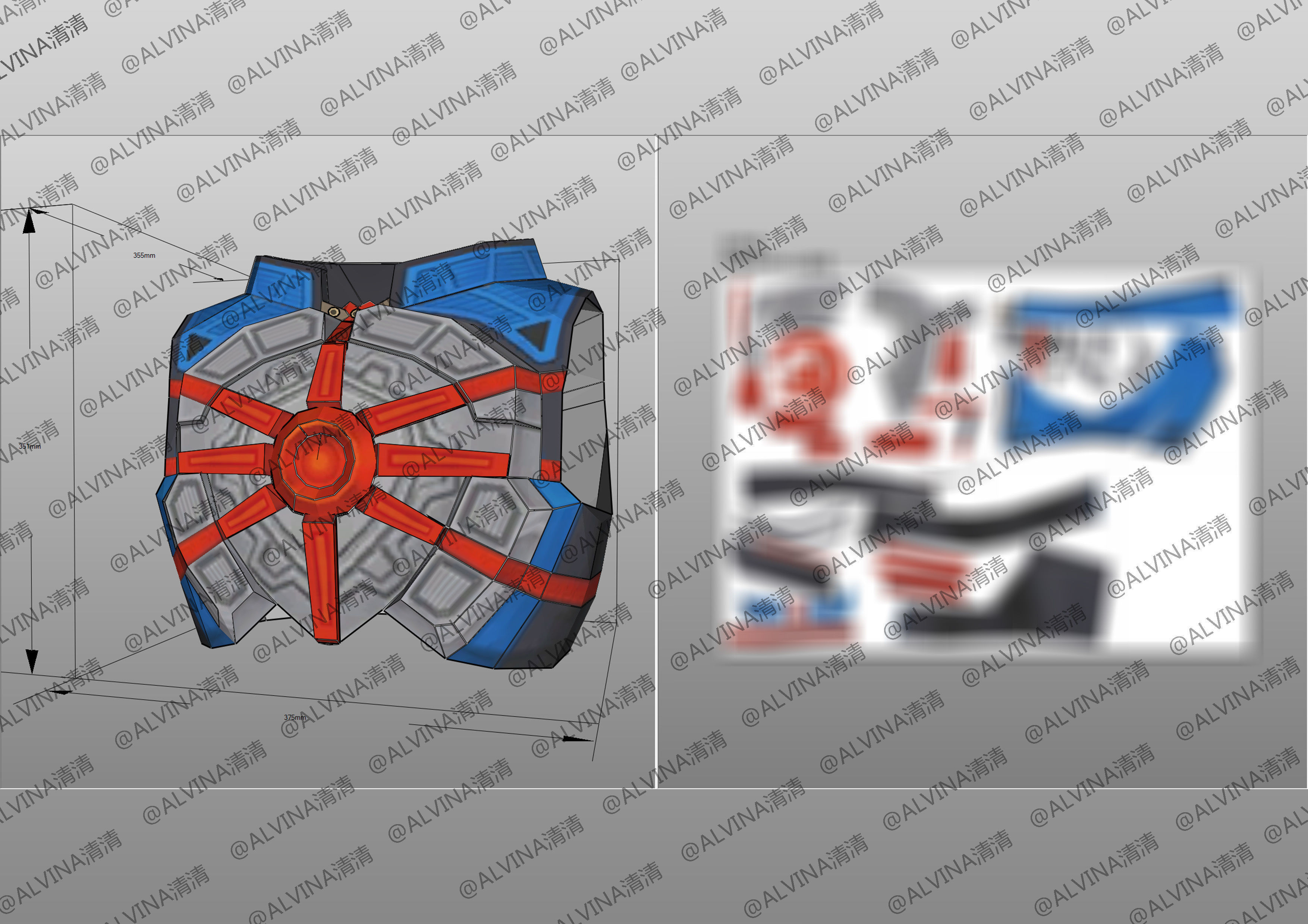 Kamen Rider Ixa Burst Mode Armor - DIY Cosplay Pepakura Foam Low-poly 3D model_12