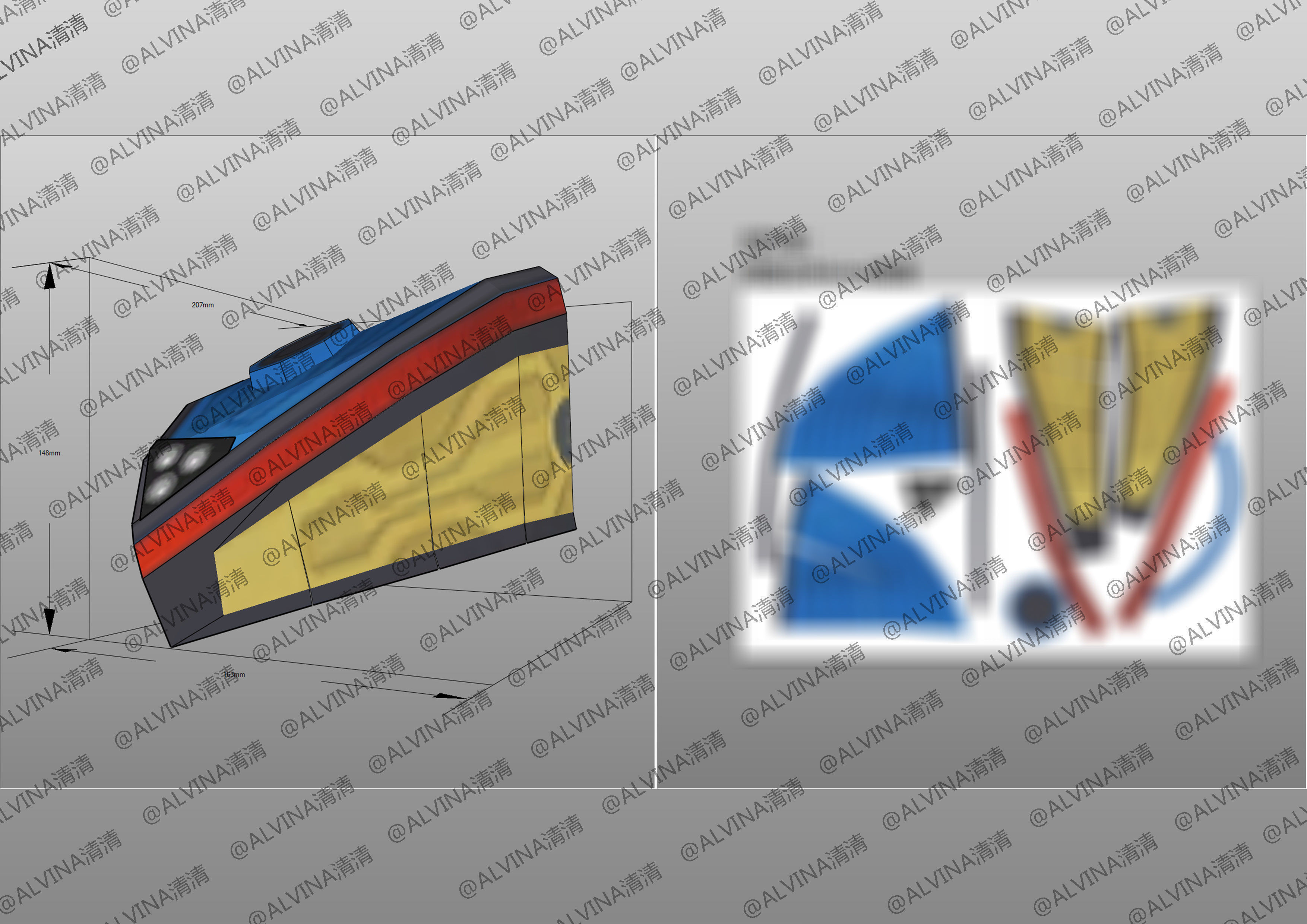 Kamen Rider Ixa Burst Mode Armor - DIY Cosplay Pepakura Foam Low-poly 3D model_18