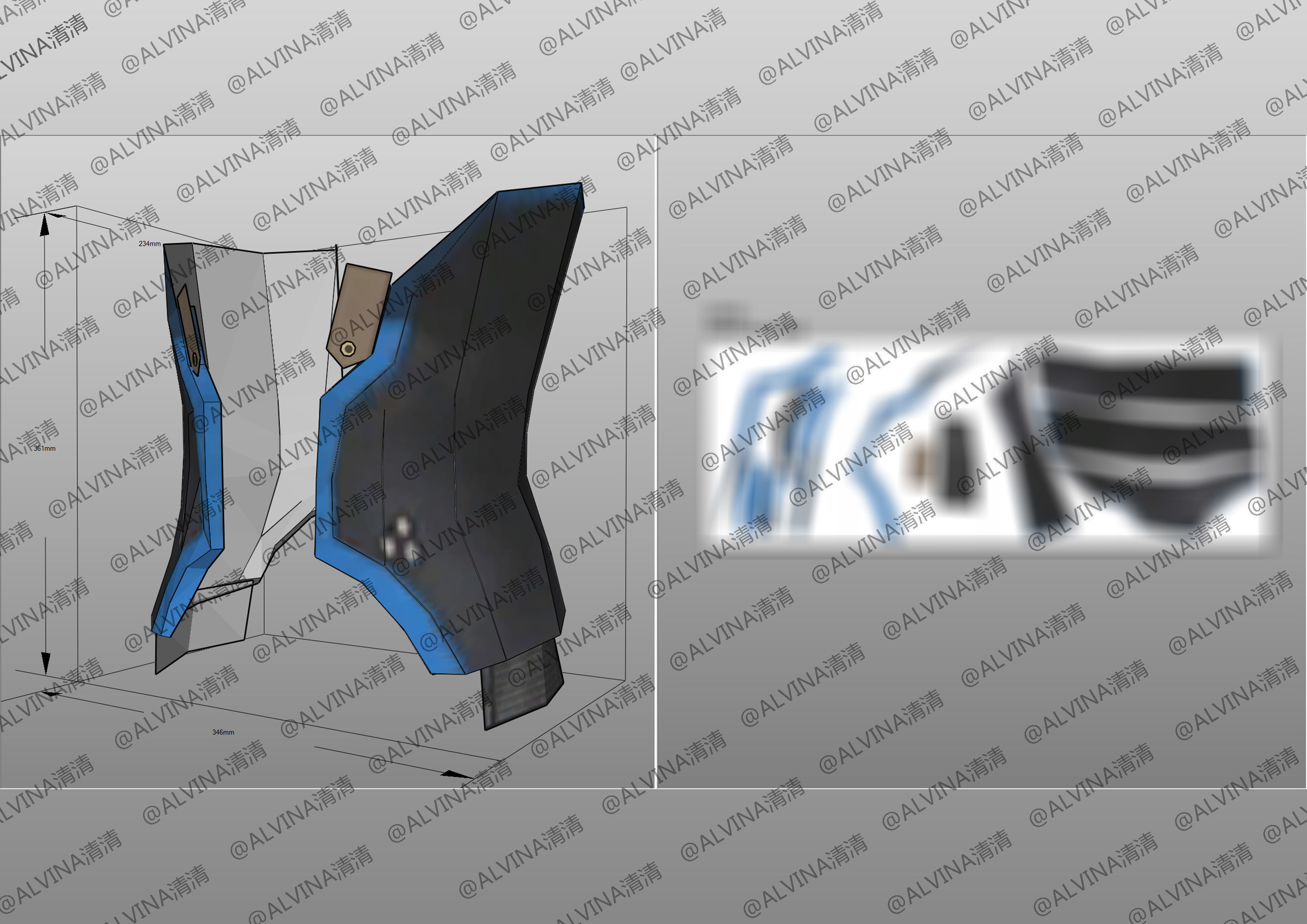 Kamen Rider Ixa Burst Mode Armor - DIY Cosplay Pepakura Foam Low-poly 3D model_14