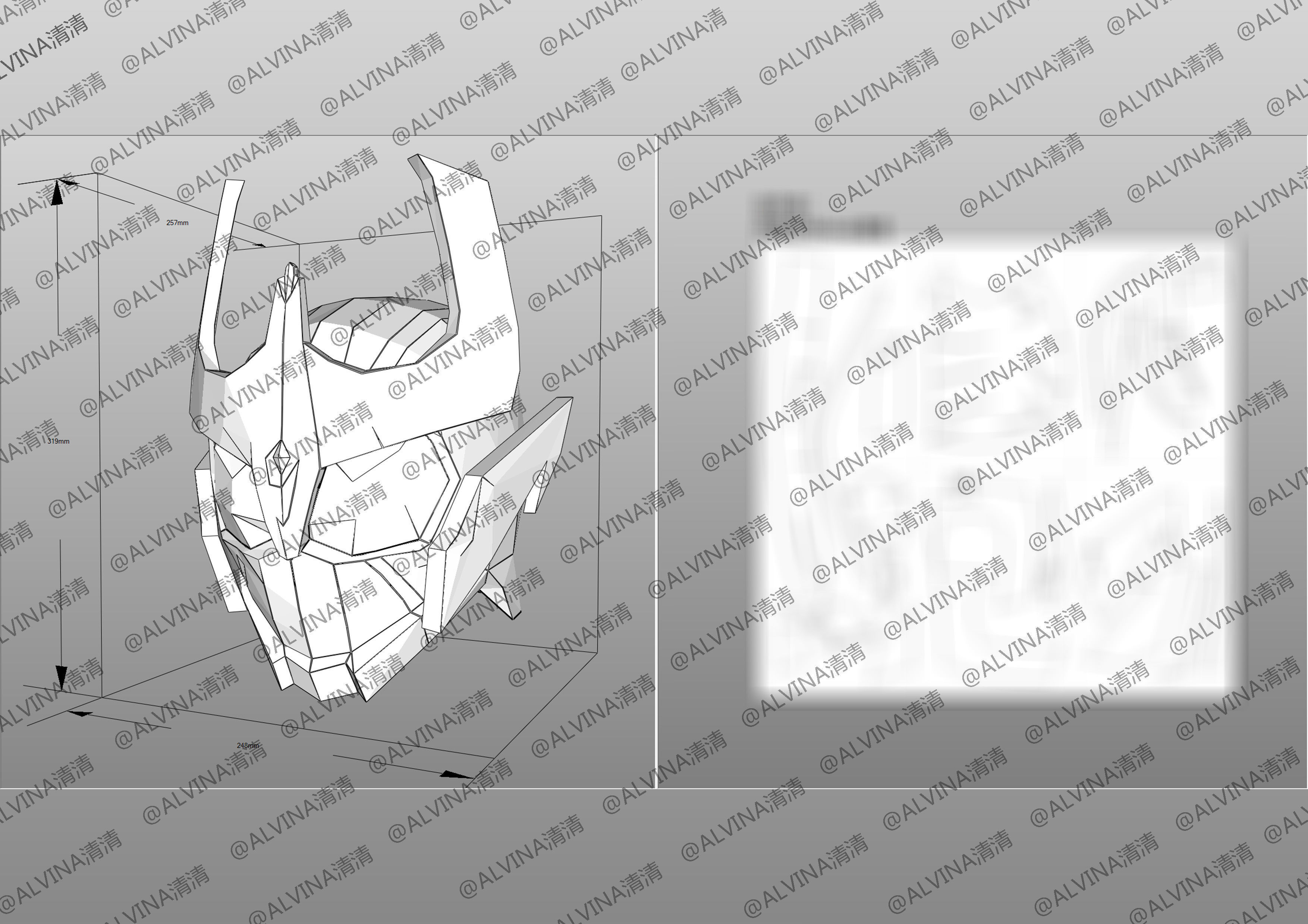 Kamen Rider Ixa Burst Mode Armor - DIY Cosplay Pepakura Foam Low-poly 3D model_11