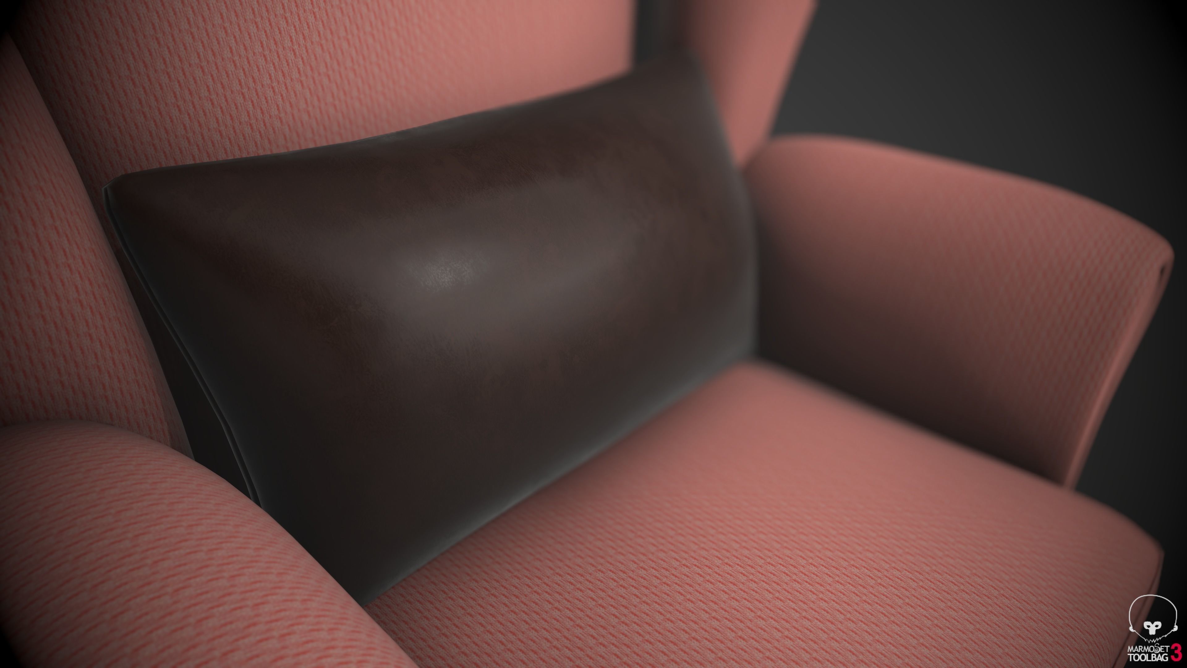 Wingback Chairs 002 Low-poly 3D model_9