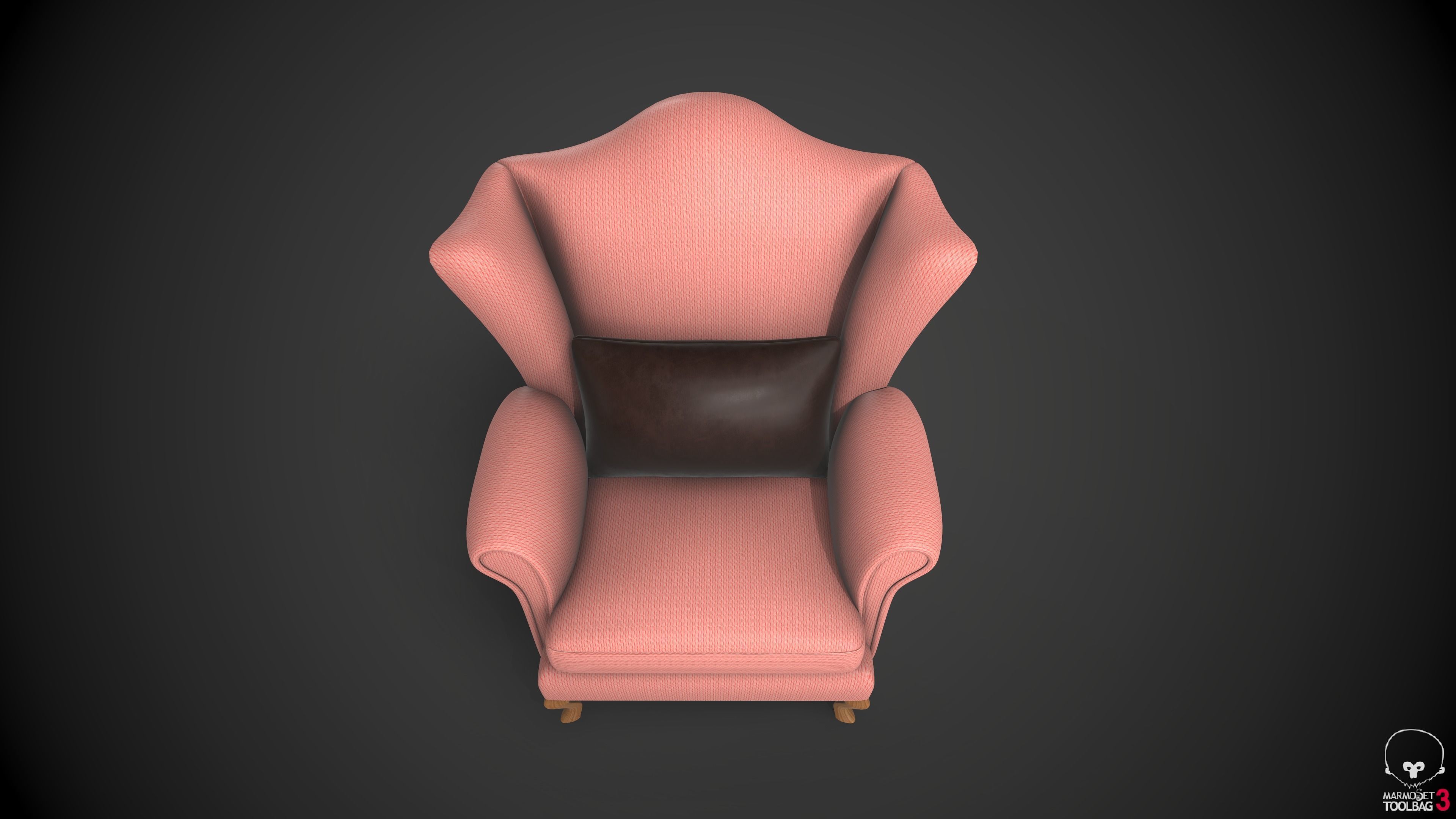 Wingback Chairs 002 Low-poly 3D model_8