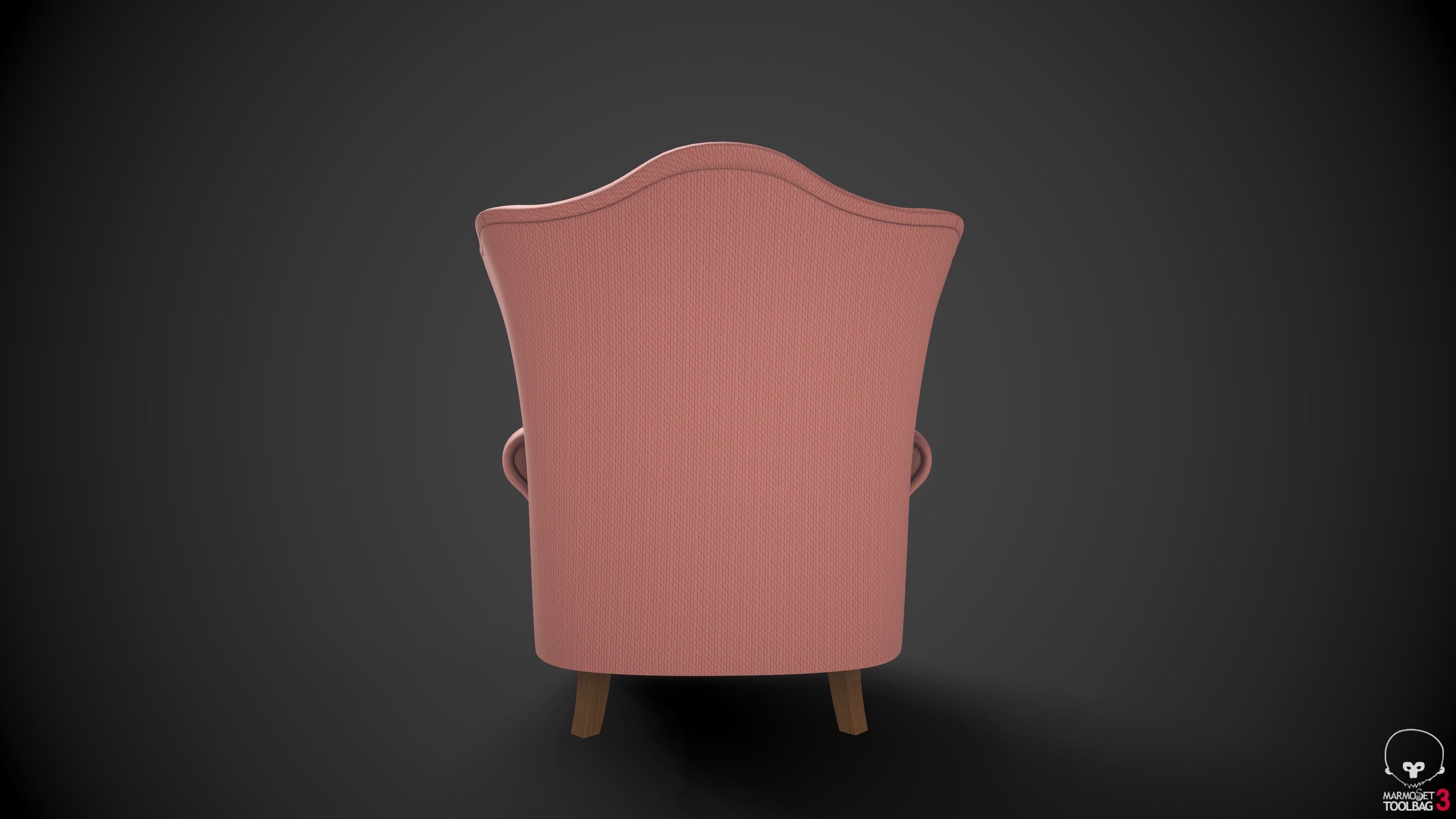 Wingback Chairs 002 Low-poly 3D model_6