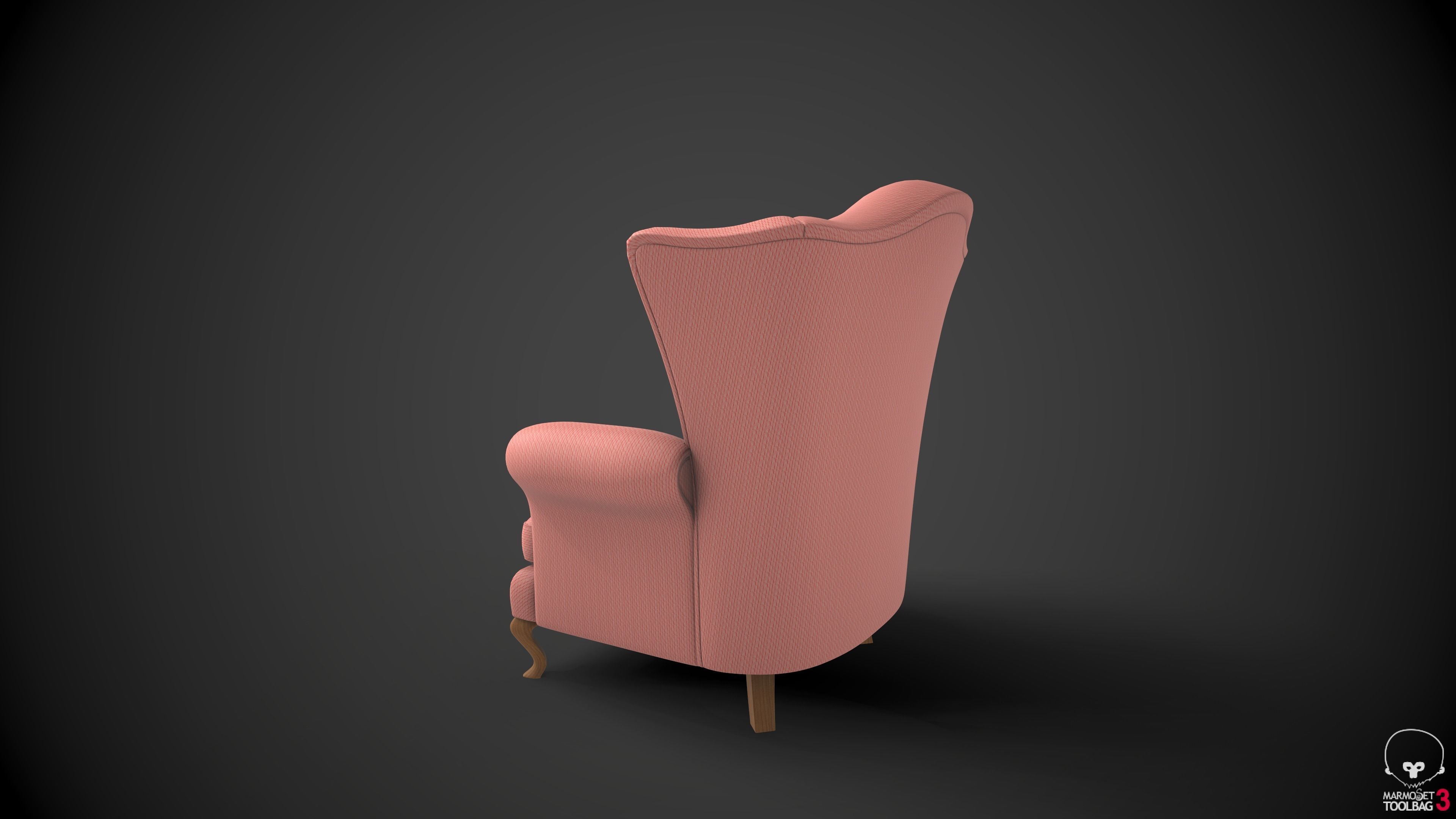 Wingback Chairs 002 Low-poly 3D model_7